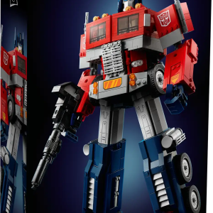 Optimus Prime. Leader of the heroic Autobots. And now an impressive 2-in-1 LEGO® build for Transformers fans. Awaken your passion for the Transformers universe with this rewarding building project for adults as you craft all the details of an iconic robot. Hiding in plain sight Just like the beloved original, this Optimus Prime model converts from a robot to a truck and back again. Admire the 19 points of articulation in robot mode and open the chest chamber to store the Autobot Matrix of Leadership. Attach the jetpack in robot mode and place the ion blaster and Energon axe in the Autobot’s hands. Other authentic accessories include an Energon cube and optional waist panel. Add the plaque to display your passion for Transformers with pride. Welcome to your zone Spend quality time with premium LEGO buildable model sets for adults. This set makes an immersive project for you or a top gift idea for anyone who loves Transformers collectibles. Build a Transformers icon – Enjoy quality time crafting all the details of this LEGO® Optimus Prime (10302) model Converts from robot to vehicle – Just like the much-loved original, this LEGO® Optimus Prime replica switches between a robot and a truck Authentic accessories – Relive Transformers sagas with accessories that include the ion blaster, Autobot Matrix of Leadership, an Energon axe, Energon cube and jetpack For Transformers fans – This LEGO® Optimus Prime collectible model is designed especially for adults looking for their next immersive project Display with pride – Includes a display plaque so you can pay tribute to your passion for Transformers 19 points of articulation – Explore all of Optimus Prime’s movements. Open the chest chamber to store the Autobot Matrix of Leadership Dimensions – In truck mode, the model measures over 5.5 in. (15 cm) high, 10.5 in. (27 cm) long and 4.5 in. (12 cm) wide. In robot mode, the model stands over 13.5 in. (35 cm) tall A project for adults – This LEGO® set is part of a range designed for adult building fans who love stunning design, intricate details and elegant architecture Quality materials – LEGO® building bricks are manufactured from high-quality materials. They’re consistent, compatible and connect and pull apart easily every time: it’s been that way since 1958 Safety ensured – With LEGO® pieces, safety and quality come first. That’s why they’re rigorously tested, so you can be sure that this model is robust