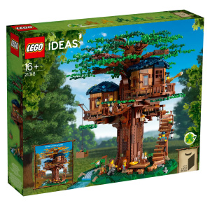 Build, display and play with this intricately detailed, 3,036-piece LEGO® Ideas 21318 Tree House playset. A complex build for experienced LEGO builders that all the family will love to play with, it features a landscape base and 3 LEGO tree house cabins—a main bedroom, bathroom and kids’ room. The tree has interchangeable sets of green summer leaf elements and yellow and brown fall leaf elements—these and various plant elements on the base are all made from sustainable-plant-based polyethylene plastic—and the treetop and cabin roofs are removable to allow easy access. The model is packed with play-inspiring features including a buildable picnic table and seats, swing, bonfire, treasure map and hidden gem element to play out a treasure hunt, and a wind-up crane on the balcony of the bedroom cabin. A great birthday gift, this unique creative toy comes with mom, dad and kids minifigures, plus a bird figure, to role-play fun family scenes. It also includes a booklet with building instructions and information about this LEGO Ideas set’s fan creator and LEGO designer. This LEGO® Ideas set includes 4 minifigures: mom, dad and 2 children, plus a bird figure. This challenging, 3,036-piece building toy features a landscape base, tree with interchangeable sets of green (summer) leaves and yellow and brown (fall) leaves, and a LEGO® Tree House with 3 cabins—main bedroom, bathroom and kids’ room. The treetop and cabin roofs are removable for easy access and play. Landscape base features a buildable picnic table with 4 minifigure seats and assorted elements to create a picnic, plus a buildable stream, swing (hanging from the tree), bonfire, hidden gem element, plant and bush elements, and a ladder to the cabins. Tree foliage features over 180 botanical elements made from plant-based polyethylene plastic using sustainably sourced sugarcane. Assorted plant elements around the tree are also made from this plant-based plastic. This is the first milestone in LEGO® Group’s ambitious commitment to make products using sustainable materials by 2030. Main bedroom cabin features a buildable bed, and assorted elements including hidden scissors (as a reference to the fan creator’s day job as a hairdresser), ship in a bottle, compass, clock plus a balcony with a hand-operated, wind-up crane to lift items up to the cabin. Bathroom features a buildable bathtub, toilet and sink. Kids’ room features bunk beds and assorted elements such as a book and treasure map. This LEGO® Ideas creative toy comes with a booklet with building instructions and information about this awesome set’s fan creator and LEGO designer. Measures over 14” (37cm) high, 10” (27cm) wide and 9” (24cm) deep.