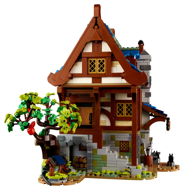 Take a break from modern life and build this magnificent LEGO® Ideas Medieval Blacksmith (21325) display model. The architectural details of a 3-level building from the Middle Ages are lovingly recreated in LEGO style. The roof and top 2 levels lift off for easy viewing of the fully furnished bedroom, kitchen, and workshop packed with tools you’d have seen in a real medieval smithy, like a hammer and anvil. Other features include a glowing forge with a LEGO light brick, plus a garden with buildable models of an apple tree and a well. Minifigures and more There are 4 minifigures to bring the scene to life: a blacksmith, archer and 2 Black Falcon Knights with 4 swords, 3 shields and a halberd, plus a posable horse figure with a buildable cart, dog and frog figures. Part of a collection of inspiring LEGO sets designed to help adults relax in a creative way, this building kit makes a wonderful gift for the history lover or LEGO fan in your life. Stylish gift Part of a collection of inspiring LEGO sets designed to help adults relax in a creative way, this building kit makes a wonderful gift for yourself or the LEGO fan or hobbyist in your life. Capture the architectural details of a medieval blacksmith’s workplace and home when you take time out from modern life to build this evocative LEGO® Ideas display model (21325). Includes 4 minifigures: a blacksmith, archer and 2 Black Falcon Knights with 4 swords, 3 shields and a halberd, plus a posable horse figure with a buildable cart and dog and frog figures. This 3-level building has a removable roof and the top 2 levels lift off for easy access to the fully furnished bedroom, kitchen and workshop. The garden features an apple tree model and a well. The workshop is packed with accessory elements such as tools, coal and armour. Press the bellows to activate the LEGO® light brick in the blacksmith’s coal forge and make it glow. Measures over 10.5 in. (27 cm) high, 10.5 in. (27 cm) wide and 8 in. (21 cm) deep. An impressive buildable model to photograph and share, it makes a top gift for yourself or LEGO® fans and hobbyists. An LR41 battery is included for the LEGO® light brick in this building set for adults. This collectible 2,164-piece model comes with an illustrated booklet featuring the set’s fan designer and LEGO® designers, plus clear instructions so even LEGO newcomers can build confidently. This LEGO® Ideas building set for adults is part of a collection of inspirational model kits designed for the discerning hobbyist who enjoys mindful DIY projects in their spare time. LEGO® components meet strict industry standards to ensure that they are compatible and connect consistently and strongly. LEGO® bricks and pieces are tested in almost every way imaginable to meet stringent global safety standards.
