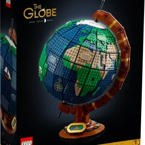 Where do you want to go today? Dream of your next travel destination as you build The Globe (21332). Created by a fan-designer and brought to the world by the LEGO® Ideas team, this display model recreates the spinning movement of a vintage Earth globe with the help of LEGO Technic™ elements and features glow-in-the-dark tiles decorated with the names of continents and oceans. There are buildable ship and compass icons, plus ‘The Earth’ nameplate to complete a charming centerpiece to enhance the decor of any home or office. Travel without moving A journey of 2,585 pieces starts with a single brick, and illustrated instructions are included to guide every step of your building adventure. This collectible model makes the best gift for yourself or travel-loving friends. Unplug, unbox and unwind Welcome to LEGO sets for adults – a zone of zen for focused, hands-on creative building. From the wonders of the world to movie magic, pop culture icons and more, there is a LEGO set waiting for you. Spinning Earth globe model for display – Explore the world as you build this The Globe (21332) set, a detailed LEGO® Ideas replica of a vintage Earth globe Authentic spinning movement – Two LEGO® worlds collide to build this globe, with LEGO Technic™ elements to recreate the classic, spinning axis and LEGO System bricks to replicate the spherical shape Glow-in-the-dark decoration – Light up the room with decorated tiles displaying the names of continents and oceans Buildable ship and compass icons – Build vintage-style ship and compass icons to attach to the globe, and affix ‘The Earth’ nameplate to the base for a finishing touch Gift idea for adults – Treat yourself or give this 2,585-piece LEGO® Earth globe model as a birthday, holiday or surprise gift for someone passionate about travel, geography, arts or decoration Buildable home or office decor – This display piece measures over 16 in. (40 cm) high, 11.5 in. (30 cm) wide and 10 in. (26 cm) deep Step-by-step guide – Includes an illustrated booklet featuring the set’s fan designer and LEGO® designers, plus illustrated instructions to guide your hands-on, mind-on building experience The LEGO® fans’ choice – This construction model for adults is one of many LEGO Ideas sets, each created by a fan designer, voted for by LEGO fans and produced by the LEGO Group Premium quality, no compromises – Since 1958, LEGO® bricks have met strict industry quality standards to ensure that they connect simply and securely Safety assurance – LEGO® components are dropped, heated, crushed, twisted and carefully analyzed to make sure that they meet rigorous global safety standards