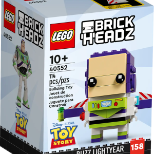 Celebrate an out-of-this-world character with this LEGO ® BrickHeadz™ style buildable figure of Disney and Pixar’s Buzz Lightyear (40552). It’s a super gift idea for kids and fans aged 10 and up, who will love authentic details such as the extended wings and printed tile command board. With a baseplate for display, this colorful little construction toy will make an eye-catching addition to any Disney and Pixar’s Toy Story fan’s collection. Iconic Disney and Pixar Toy Story characters – A buildable LEGO® BrickHeadz™ figure of Disney and Pixar’s Buzz Lightyear (40552) with a printed tile command board and extended wings Colorful display piece – This 114-piece LEGO® ǀ Disney and Pixar building toy for kids aged 10 and up comes with step-by-step building instructions and includes a baseplate for display Gift idea – This buildable LEGO® figure measures over 3 in. (8 cm) high, 3.5 in. (9 cm) wide and 1.5 in. (4 cm) deep. Give it to a Toy Story or LEGO fan as a surprise treat or fun birthday gift