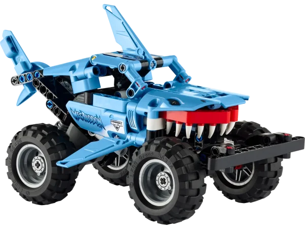 Discover an authentic replica of a Monster Jam™ fan favorite with this LEGO® Technic™ Megalodon™ (42134) pull-back truck building set for kids aged 7+. With true-to-life graphics and colors, this truck is packed with details for kids to discover. The pull-back action makes playtime exciting as kids race their truck and perform cool tricks. The fins move as the monster truck toy powers along, while the realistic shark teeth and large tires add extra realism for hours of fun. Action-packed 2-in-1 toy When it’s time for a new challenge, this 2-in-1 toy truck rebuilds into a lusca Low Racer vehicle. Inspired by the mythical sea monster, this low rider car toy combines a shark and a squid to create a fearsome vehicle, complete with pull-back action for fast-paced play. Inspiring the engineers of tomorrow With vehicles that look and function like the real thing, LEGO Technic buildable models offer a fun introduction to engineering and mechanics for young LEGO fans. Exciting monster truck build – Kids will love building and racing this LEGO® Technic™ Monster Jam™ Megalodon™ 42134 toy truck. With pull-back action, this 2-in-1 toy offers hours of immersive play Interactive play – Use the pull-back feature to send the truck racing along before recreating cool monster truck tricks 2-in-1 toy – The fun goes on as kids can rebuild their truck into a lusca Low Racer low rider car toy, inspired by another legendary sea monster Ideal for boys and girls aged 7+ – A great introduction to building and engineering for young monster truck fans. Makes a great birthday gift for Monster Jam™ fans A mighty model – The Megalodon™ truck measures over 5 in. (13 cm) high, 9 in. (24 cm) long and 5 in. (13 cm) wide, making this buildable model perfect for creative play Authentic details – Just like the real-life Monster Jam™ Megalodon™, this LEGO® Technic™ toy version features the distinctive shark teeth, plus fins that move as the vehicle powers along Stickers included – Kids will love adding the sticker graphics to recreate the striking looks of the Monster Jam™ Megalodon™ shark truck Inspire future engineers – The LEGO® Technic™ universe offers advanced building sets for LEGO fans who are ready for their next building challenge Quality materials – LEGO® Technic™ components meet strict industry standards so you can be sure they are consistent, compatible and connect reliably every time Always safe – LEGO® Technic™ components are tested to the max to make sure they meet strict global safety standards