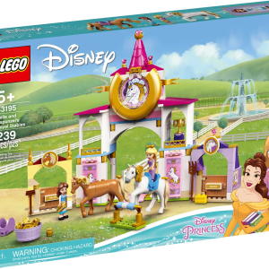 Thrill any Disney Princess fan who also loves horses with this detailed LEGO® ǀ Disney Belle and Rapunzel’s Royal Stables (43195) buildable toy set, featuring a large main stable with trophy and accessory rooms, a cozy attic space and 2 smaller, detachable horse stalls. This imaginative set includes printed building instructions and digital Instructions PLUS via the LEGO Building Instructions app. The guided building process lets even younger builders feel like master builders… awesome! Open-ended creative play Kids will love playing with this set and its accessories, including hay, horse food, saddles, stable tools and a trophy, to help kick-start a child’s imagination as they care for the animals and role-play exciting stories. Beloved characters, ready for fun This creative set gets kids playing with 2 mini-doll figures – Disney’s Belle and Rapunzel – plus rideable Maximus and Philippe LEGO horse figures. This premium Disney Princess gift will be tops, one that all the kidstalk about. Kick-start fun role-play with this LEGO® ǀ Disney Belle and Rapunzel’s Royal Stables (43195) set, a different and unique Disney Princess construction gift. Play starts with building and doesn’t end! Inventive adventures await. This creative set features a 3-level stable with 5 rooms, 2 small, detachable stalls, a sticker sheet and plenty of play starters for imaginative fun. 2 beloved characters, Disney’s Belle and Rapunzel, are ready for work and play in this top buildable toy. The awesome kit also includes 2 LEGO® horse figures, Maximus and Philippe. Any Disney Princess fan aged 5 and up will love this set. Kids can create endless stories with this premium gift set that will wow friends and is perfect for hours of imaginative play. Made for play or display. With the stable and connected stalls measuring over 9.5 in. (24 cm) high, 13 in. (33 cm) wide and 2.5 in. (7 cm) deep, this set is made for play and looks cool on a shelf. Want to give kids an even more awesome building experience? Now you can with digital Instructions PLUS! With intuitive modes like zoom, rotate and ghost mode, it’s LEGO® building for the digital age! With detailed mini-doll figures and ridable horse figures, this Disney Princess buildable toy set encourages open creative play, helping to build important skills with lots of fun story starters. LEGO® components meet rigorous industry standards to ensure they are consistent, compatible and connect and pull apart reliably every time– it’s been that way since 1958. LEGO® components are dropped, heated, crushed, twisted and analyzed to make sure they meet strict global safety standards.