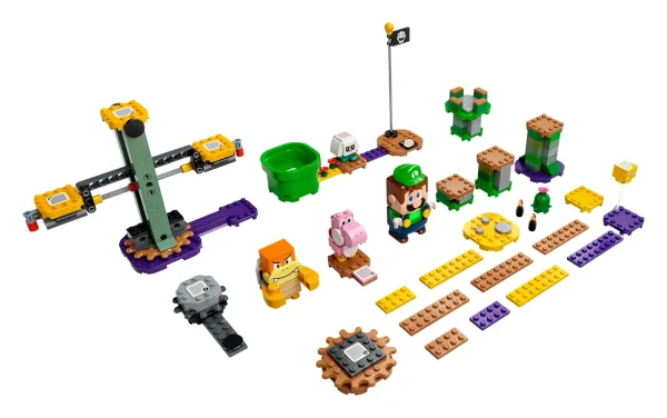 Introduce children to the interactive LEGO® Super Mario™ universe with this Adventures with Luigi Starter Course (71387). An awesome gift toy for trend-setting kids, it features a LEGO® Luigi™ figure that gives instant expressive responses via an LCD screen and speaker. Players earn digital coins for helping LEGO Luigi complete spinning seesaw and flying challenges, interactions with Pink Yoshi and defeating Boom Boom and a Bone Goomba. The nougat-brown-colored bricks in this Tower biome also trigger different reactions from LEGO Luigi, and the ? Block offers extra rewards. Creative fun Find building instructions in the free LEGO Super Mario app, which also includes inspiration for ways to rebuild levels and more. Unlimited possibilities Collectible LEGO Super Mario toy playsets offer a new way to play, in the real world, with iconic Super Mario characters. The Starter Courses and Expansion Sets, plus Power-Up Packs, combine in limitless ways to allow fans to build their own levels. The LEGO® Luigi™ figure is powered by 2 x AAA batteries (not included), delivering a highly interactive play experience where players get instant feedback and rewards for creativity. Introduce Super Mario™ fans to the real-world LEGO® Super Mario™ universe with this Adventures with Luigi Starter Course (71387), featuring a LEGO® Luigi™ figure for fun interactive play. LEGO® Luigi™ has a color sensor, an LCD screen to display many different instant reactions to movement, and a speaker that plays iconic sounds and music from the video game. Move LEGO® Luigi™ from Start Pipe to Goal Pole, collecting digital coins for spinning seesaw and flying challenges and interacting with the ? Block and Pink Yoshi, Boom Boom and Bone Goomba figures. The nougat-brown-colored bricks, which signify the Tower biome, trigger different reactions from LEGO® Luigi™. This modular, 280-piece LEGO® toy building set makes a fun birthday or holiday gift for creative kids aged 6 and up. It can be rebuilt and combined with other LEGO® Super Mario™ sets in many ways. The free LEGO® Super Mario™ app offers building instructions, creative tips and a safe platform for kids to share ideas. For a list of compatible Android and iOS devices, visit LEGO.com/devicecheck. Collectible LEGO® Super Mario™ toy playsets bring iconic Super Mario characters into the real world, offering fans limitless ways to expand, rebuild, customize and create their own unique levels. LEGO® bricks and pieces satisfy demanding industry standards to guarantee that they are compatible and connect simply and securely – it’s been that way since 1958. LEGO® components are tested in almost every way imaginable to make sure that they satisfy stringent global safety standards.