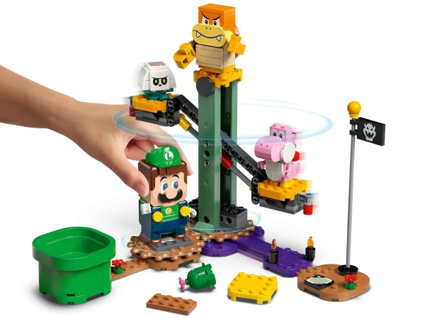 Introduce children to the interactive LEGO® Super Mario™ universe with this Adventures with Luigi Starter Course (71387). An awesome gift toy for trend-setting kids, it features a LEGO® Luigi™ figure that gives instant expressive responses via an LCD screen and speaker. Players earn digital coins for helping LEGO Luigi complete spinning seesaw and flying challenges, interactions with Pink Yoshi and defeating Boom Boom and a Bone Goomba. The nougat-brown-colored bricks in this Tower biome also trigger different reactions from LEGO Luigi, and the ? Block offers extra rewards. Creative fun Find building instructions in the free LEGO Super Mario app, which also includes inspiration for ways to rebuild levels and more. Unlimited possibilities Collectible LEGO Super Mario toy playsets offer a new way to play, in the real world, with iconic Super Mario characters. The Starter Courses and Expansion Sets, plus Power-Up Packs, combine in limitless ways to allow fans to build their own levels. The LEGO® Luigi™ figure is powered by 2 x AAA batteries (not included), delivering a highly interactive play experience where players get instant feedback and rewards for creativity. Introduce Super Mario™ fans to the real-world LEGO® Super Mario™ universe with this Adventures with Luigi Starter Course (71387), featuring a LEGO® Luigi™ figure for fun interactive play. LEGO® Luigi™ has a color sensor, an LCD screen to display many different instant reactions to movement, and a speaker that plays iconic sounds and music from the video game. Move LEGO® Luigi™ from Start Pipe to Goal Pole, collecting digital coins for spinning seesaw and flying challenges and interacting with the ? Block and Pink Yoshi, Boom Boom and Bone Goomba figures. The nougat-brown-colored bricks, which signify the Tower biome, trigger different reactions from LEGO® Luigi™. This modular, 280-piece LEGO® toy building set makes a fun birthday or holiday gift for creative kids aged 6 and up. It can be rebuilt and combined with other LEGO® Super Mario™ sets in many ways. The free LEGO® Super Mario™ app offers building instructions, creative tips and a safe platform for kids to share ideas. For a list of compatible Android and iOS devices, visit LEGO.com/devicecheck. Collectible LEGO® Super Mario™ toy playsets bring iconic Super Mario characters into the real world, offering fans limitless ways to expand, rebuild, customize and create their own unique levels. LEGO® bricks and pieces satisfy demanding industry standards to guarantee that they are compatible and connect simply and securely – it’s been that way since 1958. LEGO® components are tested in almost every way imaginable to make sure that they satisfy stringent global safety standards.