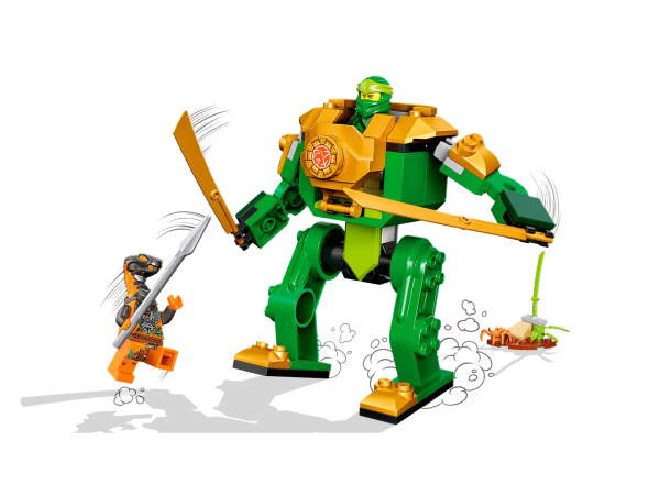 Lloyd’s Ninja Mech (71757) is the ideal playset to help kids aged 4 and up develop their building skills. It features a posable mech toy with a cockpit to carry the ninjas into battle, 2 large swords and 2 minifigures. Beginner LEGO® set inspires young kids to build This ninja playset has been specially designed to give kids aged 4 and up a brilliant build-and-play experience. Inside the box, each bag of bricks has a model and a character to build so kids can quickly get the action underway. There is also a Starter Brick to provide a partly constructed base to get kids building. Digital fun for all the family The playset comes with interactive digital building instructions to make the experience even more fun for little builders and their families. Available in the free LEGO Building Instructions app for use on smartphones and tablets, the zoom and rotate tools let young kids visualize the model as they construct it. They can save their progress at any point on the app. Beginner LEGO® set – Kids aged 4 and up have all they need to develop their building skills with this LEGO NINJAGO® Lloyd’s Ninja Mech (71757) playset 2 minifigures – Includes Lloyd with a sword and Boa Destructor with a long spear for young NINJAGO® fans to play out fun-filled clashes All-action mech toy – Kids can stage action-packed ninja adventures with this posable mech toy, which includes a Starter Brick to get the play underway quickly Treat for kids aged 4+ – This durable battle playset will keep little builders occupied for endless hours as they learn to build and play at the same time Display model – Lloyd’s Ninja Mech stands over 4 in. (11 cm) tall – the perfect size to display in a child’s bedroom between playtimes A quick build – Simple picture instructions mean kids will be carefully guided, step by step, through the building process Introduction to building with LEGO® bricks – 4+ playsets are a great way for youngsters to learn how to build, while allowing the rest of the family to share the fun Interactive digital building – Using the free LEGO® Building Instructions app, builders can zoom, rotate and visualize a digital version of their model on their smartphones and tablets High quality – For more than 6 decades, LEGO® bricks have been made to ensure they pull apart consistently every time. Ninja skills not needed Always in safe hands – LEGO® building bricks meet stringent global safety standards