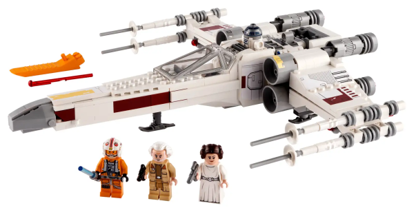Children become heroes in their own epic stories with this cool LEGO® brick version of Luke Skywalker’s X-wing Fighter (75301) from the classic Star Wars™ trilogy. It’s packed with authentic details to delight fans, including an opening LEGO minifigure cockpit with space behind for R2-D2, wings that can be switched to attack position at the touch of a button, retractable landing gear and 2 spring-loaded shooters. Play and display This awesome building toy for kids features Luke Skywalker, Princess Leia and General Dodonna LEGO minifigures, each with weapons, including Luke’s lightsaber, plus an R2-D2 LEGO droid figure. The best buildable toys for kids The LEGO Group has been recreating iconic starships, vehicles, locations and characters from the Star Wars universe since 1999. LEGO Star Wars is now its most successful theme with fun gift ideas for creative kids, and adults too. Recreate scenes from the classic Star Wars™ trilogy with this awesome building toy for kids, featuring a LEGO® brick-built version of Luke Skywalker’s iconic X-wing Fighter (75301). Includes Luke Skywalker, Princess Leia and General Dodonna LEGO® minifigures, each with weapons including Luke’s lightsaber, plus an R2-D2 LEGO droid figure for role-play adventures. The X-wing features an opening LEGO® minifigure cockpit, space for R2-D2, wings that can be switched to attack position at the touch of a button, retractable landing gear and 2 spring-loaded shooters. Fun to build and play with solo or as a group activity, this building toy makes a super birthday present, holiday gift or surprise treat for creative kids and any Star Wars™ fan aged 9 and up. This starfighter construction model measures over 3 in. (8 cm) high, 12.5 in. (31 cm) long and 11 in. (28 cm) wide, and looks awesome displayed in a child’s bedroom between playtime missions. Buying for a big Star Wars™ fan who is a LEGO® beginner? Don’t worry. This set comes with step-by-step, illustrated instructions so they can build with Jedi-like confidence. LEGO® Star Wars™ sets are fabulous for kids (and adult fans) to recreate scenes from the saga, dream up original stories or just build and proudly display the construction models. Ever since 1958, LEGO® components have met stringent industry standards, meaning they are compatible and connect consistently – no need to use the Force! LEGO® components are tested in almost every way imaginable to ensure they meet rigorous safety standards.