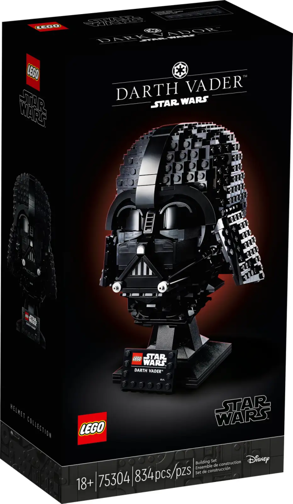Pay homage to the Dark Lord of the Sith with this collectible LEGO® Star Wars™ Darth Vader Helmet (75304). Immerse yourself in the complex building process and relive classic Star Wars saga scenes as you recreate the iconic shape and sinister details of the helmet in LEGO style. Designed for display The Darth Vader Helmet is a compact size and has a display stand with a nameplate to complete a striking centerpiece that will enhance the decor of your home or workplace. And check out the other new-for-May-2021 LEGO Star Wars build-to-display helmet: Scout Trooper Helmet (75305). Special gift idea Part of a collection of LEGO Star Wars building kits for adults, this premium-quality set makes a wonderful memorabilia gift for yourself, any Star Wars fan, experienced LEGO builders or someone who enjoys a fun, creative challenge. Escape the stresses of everyday life for a while and enjoy some quality time recreating every menacing detail of Darth Vader’s Helmet with this collectible LEGO® Star Wars™ building kit (75304). The iconic design of Darth Vader’s Helmet is recreated in LEGO® bricks to spark memories of classic Star Wars™ saga scenes, and the display stand with nameplate completes an impressive centerpiece. This set is part of a series of collectible LEGO® Star Wars™ build-to-display helmet models – look out for the new-for-May-2021 Scout Trooper Helmet (75305). This 834-piece set offers a complex, rewarding building experience and makes a top birthday, holiday or surprise gift for any Star Wars™ enthusiast, experienced LEGO® builder or hobbyist. Measuring over 8 in. (20 cm) high, 5.5 in. (15 cm) wide and 5.5 in. (14cm) deep, this buildable Darth Vader Helmet model doesn’t need much space for display but makes a big visual impact. Buying this set for a huge Star Wars™ fan who is a LEGO® newcomer? No problem. It comes with easy-to-follow instructions so they can take on this complex build with the confidence of a Jedi Knight. This LEGO® Star Wars™ set for adults is part of a collection of premium-quality and fun building kits designed for you, the discerning hobbyist, who enjoys hands-on creative projects. Since 1958, LEGO® components have met rigorous industry standards to ensure consistent, secure connections and robust builds. LEGO® bricks and pieces are tested to the max to make sure they meet some of the most stringent safety standards on planet Earth – and in galaxies far, far away!