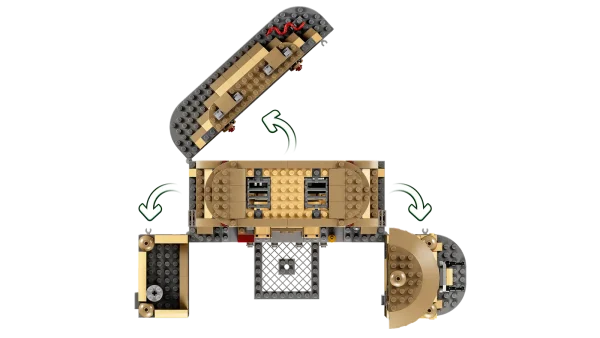 Write new chapters in the Star Wars: The Book of Boba Fett saga with this Boba Fett’s Throne Room buildable playset (75326) for fans aged 9 and up. The brick-built palace model opens up for easy access to the detailed throne room, barbecue area and kitchen. There is a throne with a hidden treasure compartment and a pop-up function to eject Bib Fortuna, tilting steps, an opening gate and lots of playful accessories. Cool characters A top gift for trendsetting kids, the set also includes 7 LEGO® Star Wars™ characters, including new-for-March-2022 Bib Fortuna, Theelin Dancer, Weequay Guard, Gamorrean Guard and Quarren LEGO minifigures, plus assorted weapons. Find step-by-step building instructions in the box and on the free LEGO Building Instructions app. Galaxy of joy The LEGO Group has been recreating iconic starships, vehicles, locations and characters from the Star Wars universe since 1999, and there are a huge variety of premium-quality sets to excite fans of all ages. Boba Fett’s Throne Room – Star Wars: The Book of Boba Fett fans can recreate authentic details of the throne room and other parts of Jabba the Hutt’s palace with this LEGO® Star Wars™ (75326) set 7 LEGO® Star Wars™ minifigures for creative role play – Boba Fett and Fennec Shand, Bib Fortuna, a Theelin Dancer, Weequay Guard, Gamorrean Guard and a Quarren, plus assorted weapons Playful features – The throne with a pop-up function to eject Bib Fortuna and a secret chamber containing weapons and beskar bar elements, shaking steps to topple a guard, an opening gate and more Opens up for easy access – Fold out the front of the buildable model and open the back to reveal a kitchen and barbecue area with a rotisserie, plus fun accessory elements including spotchka drinks Gift idea for ages 9 and up – Give this fun, 732-piece building toy as a holiday gift, birthday present or special treat to creative kids who are into Star Wars: The Book of Boba Fett Display between playtime adventures – The buildable palace playset measures over 6.5 in. (17 cm) high, 12.5 in. (32 cm) wide and 8 in. (20 cm) deep Printed and digital instructions – Find step-by-step illustrated instructions in the box and check out the LEGO® Building Instructions app for digital instructions, plus zoom and rotate viewing tools Construction sets for all ages – Collectible LEGO® Star Wars™ sets allow kids (and adult fans) to recreate memorable scenes, make up new adventures and display the building toys High quality – LEGO® components meet stringent quality standards, ensuring that they connect consistently and strongly Safety first – LEGO® bricks and pieces are dropped, heated, crushed, twisted and carefully analyzed to make sure that they comply with rigorous global safety standards