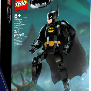 Put the future of GOTHAM CITY™ into the hands of your young crimefighter with the LEGO® DC Batman™ Construction Figure (76259). Standing over 10.5 in. (26 cm) tall, this fully jointed, authentically detailed Batman toy will encourage kids aged 8+ to discover their inner superhero. Realistic recreation The figure captures the style and strength of Batman as depicted in the 1989 Batman movie. With movable shoulder, arm, hip and leg joints, this versatile action toy is enjoyable to build, play with and put on display. Authentically detailed and featuring a full-length textile cape, this portable figure inspires endless play possibilities wherever kids go. For added digital fun, builders can zoom in, rotate the set in 3D and track their progress using the fun, intuitive LEGO Builder app. Batman™ action figure – Put Super Hero action into kids’ hands with the LEGO® DC Batman Construction Figure (76259). Fully jointed for imaginative action and adventure Iconic Super Hero – The 275-piece figure features movable shoulder, arm, hip and leg joints and includes the character’s distinctive textile cape Position and pose – The multi-jointed figure easily adjusts, allowing kids to recreate favorite movie scenes and play out endless imaginative stories of their own Gift for kids – Give this hands-on play figure to a young Super Hero aged 8 and up as a birthday, holiday or just-because gift Portable play – Standing over 10.5 in. (26 cm) tall, this versatile figure lets kids take their adventures with them wherever they go Intuitive building instructions – Kids can download the LEGO® Builder app for an immersive building experience, with digital tools to zoom in and rotate models in 3D, save sets and track progress Quality guaranteed – LEGO® components meet stringent industry quality standards to ensure they are consistent, compatible and easy to build with Safety assured – LEGO® bricks and pieces are dropped, heated, crushed, twisted and analyzed to make sure they satisfy rigorous global safety standards