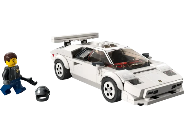 Kids and car enthusiasts now have the chance to explore one of the world’s most iconic sports cars with the LEGO® Speed Champions Lamborghini Countach (76908) building set. Stunning from every angle, this detailed replica model delivers an engaging building experience, is perfect for display and awesome for epic racing action. Digital building instructions This collectible toy car includes printed and digital building instructions. Available in the free LEGO Building Instructions app for smartphones and tablets, the interactive digital guide comes with amazing zoom and rotate tools that allow you to visualize this model from all angles as you build. Celebrating iconic engineering and design LEGO Speed Champions building sets deliver buildable versions of the world’s leading and best-known vehicles. Designed for kids and automobile fans of all ages, the authentically detailed models are also great for thrilling race action against other toy vehicles from the Speed Champions range. LEGO® recreation of the iconic 1970’s Lamborghini Countach – A replica model for kids and adults with a passion for innovative high-performance cars What’s in the box? – This toy car construction set has everything you need to build a white Lamborghini Countach and includes a Lamborghini-branded driver with a crash helmet, wig and wrench Collect, play and display – Build your very own Lamborghini Countach, show it off to friends and enjoy race action against other vehicles from the Speed Champions range A gift for any occasion – This 262-piece LEGO® Speed Champions Lamborghini Countach (76908) playset can be given as a birthday or any-other-day gift for kids and car fans aged 8 and up Iconic details – This Lamborghini Countach model comes with a 2-seat open cockpit and lots of authentic detailing and measures over 1.5 in. (4cm) high, 6 in. (15cm) long and 2.5 in. (7cm) wide No batteries required – This cool Lamborghini Countach toy is powered by kids’ imaginations – so the racing action never stops! Interactive digital building guide – Zoom, rotate and view this model from all angles as you build with the LEGO® Building Instructions app, available for smartphones and tablets Exploring iconic design – LEGO® Speed Champions sets give kids and car fans the chance to explore some of the world’s best-known vehicles, with collectible models for play and display A focus on quality – LEGO® components meet strict industry standards to ensure they’re consistent, compatible and fun to build with Tested for safety – All LEGO® building toys are carefully tested to ensure every playset meets strict safety standards