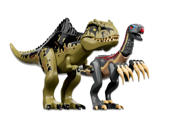 Jurassic World Dominion fans can relive epic movie action with the awesome Giganotosaurus & Therizinosaurus Attack (76949) toy playset. A cool gift for trendsetting kids who love dinosaurs, it features 2 new-for-April-2022 posable toy dinosaur figures, a buildable HQ with a detailed lab, a garage for the all-terrain buggy, an observation tower with collapsing platform function, a helicopter with spinning rotors and a cargo compartment. Role-play adventures This premium-quality set for ages 9 and up includes 6 minifigures – Owen Grady, Claire Dearing, Dr. Alan Grant with an amber fossil element, Dr. Ellie Sattler, Kayla Watts and Dr. Henry Wu – to bring children’s stories to life. Easy-to-follow illustrated instructions are included so even LEGO® beginners can build confidently and enjoy the process. Dinosaur action! There are LEGO Jurassic World building toys to delight fans of all ages, featuring dinosaur figures, popular characters, cool vehicles and more for playtime fun and display. Dinosaur battle toy playset – Kids can play out dinosaur duels and relive Jurassic World Dominion movie action with this LEGO® Jurassic World Giganotosaurus & Therizinosaurus Attack (76949) set 6 minifigures – Owen Grady, Claire Dearing, Dr. Alan Grant, Dr. Ellie Sattler, Kayla Watts and Dr. Henry Wu, plus a posable Giganotosaurus measuring over 12.5 in. (32cm) long, and a Therizinosaurus Buildable HQ, toy helicopter and all-terrain buggy – The HQ has a lab packed with play-inspiring accessories, a garage and an observation tower with a detailed control room and collapsing platform Gift toy for ages 9 and up – This premium-quality set makes a fun birthday present or holiday gift for dinosaur-loving kids to join the hottest trend Build and combine – The lab measures over 6.5 in. (16 cm) high, 8 in. (21 cm) wide and 6.5 in. (16 cm) deep. The whole set fits with other LEGO® Jurassic World sets for extra play possibilities Step-by-step instructions – Thinking of buying this set for a LEGO® newcomer? No problem. This 810-piece set comes with easy-to-follow illustrated instructions so they can build with confidence Collectible sets – LEGO® Jurassic World building toys allow kids (and adult fans) to reimagine scenes from the movies and animated series, create unique stories or just display the models Premium-quality components – LEGO® components meet stringent industry standards to ensure they are consistent and compatible for a simple, strong connection every time Safety assurance – LEGO® bricks and pieces are dropped, heated, crushed, twisted and thoroughly analyzed to make sure they comply with demanding global safety standards