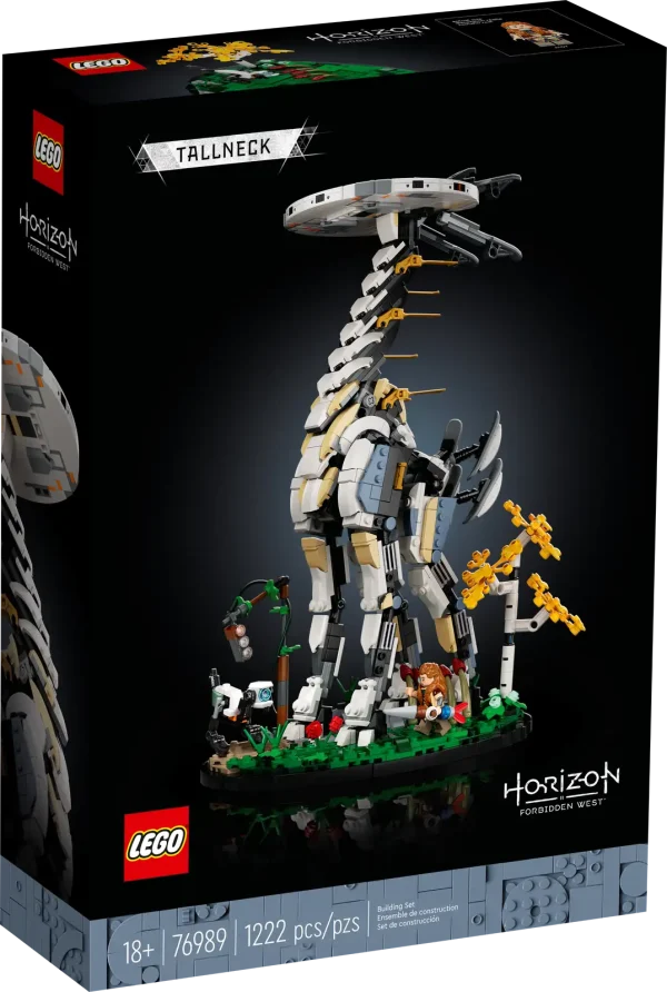 Build the ultimate LEGO® brick model (76989) of the most iconic Horizon machine in the Forbidden West: the Tallneck. Use clever building techniques to capture authentic details of this Communications Class machine, from its smooth, disc-shaped head to its long, slim legs. Display the Tallneck on a stand with brick-built Horizon landscape details, including a birch tree and rusty stoplight. A new-for-May-2022 Aloy minifigure with weapons, plus a Watcher figure with a choice of blue, yellow or red eyes, complete a striking centerpiece. Top gift A delightful treat for yourself or a Horizon gift for the gaming fan in your life, the set includes a booklet featuring step-by-step building instructions, plus the inside story of how LEGO designers created the model. Build mindfulness Welcome to LEGO sets for adults: a zone of zen for the hands-on, creative construction of detailed models that pay homage to the worlds of gaming, history, travel, sport, science, technology and entertainment. Recreate the most iconic Horizon machine in the Forbidden West – Escape to a mysterious, machine-dominated world as you build a detailed LEGO® display model (76989) of a Tallneck Aloy and a Watcher – The LEGO® minifigure of Horizon character Aloy has a bow and a brick-built spear, and the Watcher figure comes with a choice of blue, yellow or red eyes Authentic Tallneck features – The disc-shaped head, antennae protruding from the neck, tail-like structures and long legs of a Tallneck are replicated in LEGO® style Display stand with familiar Horizon landscape details – Includes a brick-built birch tree, tall grass and a rusty stoplight with a vine wrapped around it Gift idea for Horizon fans – Treat yourself or give this 1,222-piece LEGO® set as a birthday present or holiday gift to a creative friend who loves the Horizon game series Display piece – The buildable Horizon Tallneck model measures over 13.5 in. (34 cm) high, 9 in. (23 cm) wide and 6.5 in. (17 cm) deep Step-by-step guide – Includes a booklet with illustrated building instructions, plus the inside story of how LEGO® designers created a model that captures the Horizon universe Collectible LEGO® sets for adults – This set is part of a collection of premium-quality LEGO building kits designed for adults who enjoy hands-on, mindful activities to relax and recharge Premium quality – LEGO® bricks and pieces satisfy demanding industry quality standards to ensure that they connect securely for robust builds Safety assurance – LEGO® components are tested to make sure that they comply with strict global safety standards