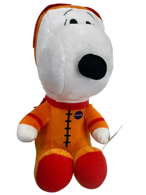 The Jinx Astronaut Snoopy Parade Plush is an adorable and nostalgic collectible that pays tribute to the beloved Peanuts character, Snoopy. Dressed in an astronaut suit, this plush captures Snoopy's adventurous spirit, ready to explore the cosmos. The detailed design includes a space helmet and suit with authentic-looking features, making it perfect for fans of both Snoopy and space exploration. Soft and huggable, this plush is ideal for display, cuddling, or gifting to Peanuts enthusiasts of all ages. Whether celebrating Snoopy's iconic role as a space adventurer or adding a whimsical touch to your collection, this plush brings a sense of fun and wonder.