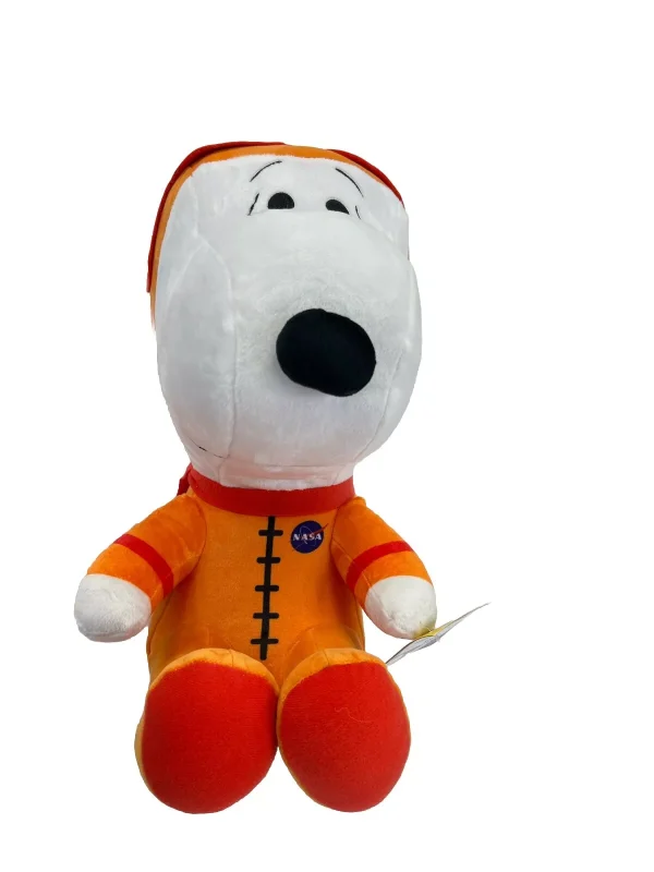 The Jinx Astronaut Snoopy Parade Plush is an adorable and nostalgic collectible that pays tribute to the beloved Peanuts character, Snoopy. Dressed in an astronaut suit, this plush captures Snoopy's adventurous spirit, ready to explore the cosmos. The detailed design includes a space helmet and suit with authentic-looking features, making it perfect for fans of both Snoopy and space exploration. Soft and huggable, this plush is ideal for display, cuddling, or gifting to Peanuts enthusiasts of all ages. Whether celebrating Snoopy's iconic role as a space adventurer or adding a whimsical touch to your collection, this plush brings a sense of fun and wonder.