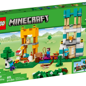 LEGO® Minecraft® The Crafting Box 4.0 (21249) puts 2 standout playsets and endless free-building fun into the hands of Minecraft players aged 8 and up. 2-in-1 Minecraft set and creative resource This endlessly versatile playset offers 2 different scenarios for kids to build: the River Towers, a fortress-like structure that can be used to defend against a zombie and Creeper™ attack; or the Cat Cottage, which consists of a large, cat-shaped house with a cat playground next to it. These distinct builds, along with suggested models designed to inspire kids’ creativity and the countless structures they build from their own imaginations, are populated by iconic figures and mobs from the game, including Steve, Alex, a zombie, Creeper, cats and sheep. A host of Minecraft features and functions, including exploding TNT, bring extra realism to this epic playset. For added digital fun, builders can zoom in and rotate sets in 3D and track their progress using the fun, intuitive LEGO Builder app. 2 Minecraft® worlds in 1 set – LEGO® Minecraft The Crafting Box 4.0 (21249) inspires players with 2 large-scale sets and endless free-building fun in 1 epic collection of Minecraft bricks and pieces Packed with Minecraft® action – This set includes lots of familiar figures and mobs from the game, including Steve, Alex, a zombie, Creeper™, cats and sheep Endless play possibilities – Minecraft® players can bring to life fortress battle action, a cat-themed community, plus various suggested builds and infinite imaginative adventures of their own The creative fun never stops – With 2 large model options and endless free-building fun, this stimulating building set makes a lasting birthday, holiday or any-day gift for kids aged 8 and up Dimensions – The fortress measures over 8 in. (21 cm) high, 14 in. (36 cm) wide and 8.5 in. (21 cm) deep. The cat house measures over 5 in. (13 cm) high, 14.5 in. (37 cm) wide and 7.5 in. (20 cm) deep Intuitive building instructions – Kids can download the LEGO® Builder app for an immersive building experience, with digital tools to zoom in and rotate models in 3D, save sets and track progress Minecraft® made real – LEGO® Minecraft sets give kids a different way to enjoy the popular game, with mobs, scenes and features brought to life with the hands-on creativity of LEGO bricks Quality guaranteed – LEGO® components meet stringent industry quality standards to ensure they are consistent, compatible and easy to build with Safety assured – LEGO® bricks and pieces are dropped, heated, crushed, twisted and analyzed to make sure they satisfy rigorous global safety standards