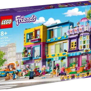 LEGO® Friends fans aged 8+ will love hanging out in the heart of the community with the LEGO® Friends Main Street Building (41704) set. It comprises 3 buildings that join to form a neighborhood block with apartments. There’s a hairdresser, an international food market and a book café. As each element is modular, creative kids will love configuring the buildings however they choose! It comes with 12 figures so imaginative role-play possibilities are endless. Playset with presence – Measuring over 9 in. (24 cm) high, 15 in. (39 cm) wide and 6 in. (16 cm) deep, this extensive set is a display piece with real presence This set is packed with creative accessories to spark imaginative storytelling LEGO® Friends gifts satisfy rigorous global safety standards