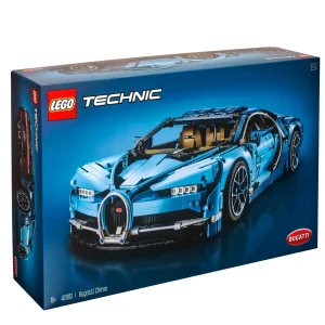 Explore engineering excellence with the LEGO® Technic™ 42083 Bugatti Chiron advanced building set. This exclusive model has been developed in partnership with Bugatti Automobiles S.A.S to capture the essence of the quintessential super sports car, and comes with gleaming aerodynamic bodywork, logoed spoked rims with low-profile tires, and detailed brake discs. The accessible cockpit features a Technic 8-speed gearbox with movable paddle gearshift and a steering wheel bearing the Bugatti emblem. Insert the top speed key and you can switch the active rear wing from handling to top speed position. The rear lid affords a glimpse of the detailed W16 engine with moving pistons, while beneath the hood you’ll discover a unique serial number and a compact storage compartment containing a stylish Bugatti overnight bag. This 1:8 scale model comes with a classic Bugatti duo-tone blue color scheme that reflects the brand's signature color, and a set of stickers for additional detailing. The set is delivered in luxurious box packaging and includes a color collector’s booklet with comprehensive building instructions. Exclusive 1:8 scale LEGO® Bugatti Chiron replica model with a wealth of luxurious features, including aerodynamic bodywork with an active rear wing, logoed spoked rims with low-profile tires, detailed brake discs and a W16 engine with moving pistons. Open the doors to access the detailed cockpit featuring a LEGO® Technic™ 8-speed gearbox with movable paddle gearshift and a steering wheel bearing the Bugatti emblem. Insert the top speed key to switch the active rear wing from handling to top speed position. Lift the hood to access a compact storage compartment containing a stylish Bugatti overnight bag. Check out the detailed W16 engine with moving pistons. Includes a unique serial number located beneath the hood. Comes with a classic Bugatti duo-tone blue color scheme that reflects the brand's signature color, plus a set of cool stickers for additional detailing. Delivered in luxurious box packaging. Includes a color collector's booklet with comprehensive building instructions. This LEGO® Technic™ model is designed to provide an immersive and rewarding building experience. This set includes 3,599 pieces. Suitable for ages 16+. Bugatti Chiron measures over 5” (14cm) high, 22” (56cm) long and 12.5”(32cm) wide.