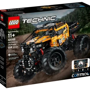 Are you ready to take your LEGO® play experience to another level? The LEGO Technic™ 4x4 X-treme Off-Roader is powered by an advanced Smart Hub with 3 motors and controlled via the intuitive LEGO TECHNIC CONTROL+ app. The sophisticated app technology enables super-precise movement and functionality, while delivering endless authentic digital play combinations with authentic sound effects. Users can choose from different control screens to drive forward, reverse, steer, accelerate, brake and traverse obstacles. You can also get real-time feedback, such as a speed and tilt log or test out your skills in the app’s challenges and achievement section. This sturdy 4x4 app-controlled truck comes with high-rise independent suspension, large wheels with chunky tires and a fresh color scheme with intricate sticker detailing. Its complex gear mechanisms and technologies introduce LEGO builders to advanced elements of engineering, while improving reaction times, cognitive thinking and creative problem-solving skills. This cool toy truck model is controlled via the LEGO® TECHNIC™ CONTROL+ app and powered by an advanced Smart Hub with 2 XL motors and 1 L motor for a more immersive play experience, authentic movements and hours of fun. The app-controlled LEGO® 4x4 X-treme Off-Roader is operated via a smart device with 3 alternative screens. Go to LEGO.com/devicecheck for a list of compatible smart devices. Multi-function control: Drive forward, reverse, steer, accelerate, brake, traverse obstacles, play sound effects and get real-time feedback, such as a speed and tilt log. One-touch control: Drag a direction on the screen and see the 4x4 carry out the maneuver. Challenges & achievements: Complete challenges to unlock achievement badges. Sturdy app-controlled LEGO® truck with high-rise independent suspension, large wheels and chunky tires. Smart Hub features Bluetooth Low Energy (BLE) connectivity, activation button, 6 axis sensor (3 gyro and 3 accelerometer sensors) and 4 connectivity ports. Download the LEGO® TECHNIC™ CONTROL+ app from the App Store or Google Play. Ask your parents’ permission before going online. This remote-controlled truck requires batteries (not included). Please refer to the product packaging for type and quantity. This buildable LEGO® Technic™ model introduces LEGO builders to advanced elements of engineering, while improving reaction times, cognitive thinking and creative problem-solving skills. Not compatible with LEGO® Power Functions systems. 4x4 X-treme Off-Roader measures over 7” (19cm) high, 12” (33cm) long and 8” (22cm) wide.