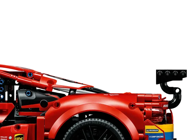 Delivering prestigious wins for the Prancing Horse in the world’s toughest endurance races, the Ferrari 488 GTE is a car unlike any other. Now you can create your own LEGO® Technic™ model version, complete with authentic design details – just like on the iconic original. Faithful detailing With amazing attention to detail, this racing car model is a true expression of Ferrari’s endurance racer. Features include front and back suspension, opening doors, a V8 engine with moving pistons and a steering wheel that steers the car. Original stickers and authentic colors add the perfect finish to this epic model. Escape the ordinary This set is part of a collection of LEGO building kits for adults who appreciate excellent design. A new hands-on project for yourself, or the ideal gift for a motorsport fan, this LEGO Technic building kit provides an immersive build with a beautiful display model to enjoy. Immerse yourself in the exciting world of endurance racing, creating your own displayable LEGO® Technic™ model version of the iconic Ferrari 488 GTE racing car. Authentic features include front and back suspension, opening doors, a V8 engine with moving pistons and functioning steering wheel. With original race stickers and a faithful color scheme, the LEGO® Technic™ Ferrari 488 GTE “AF Corse #51” (42125) will take pride of place in the home or office of any motorsport fan. A rewarding building project for adults and an inspired birthday or special occasion gift for anyone who loves endurance racing, Ferrari racing cars and motorsport. Model measures over 5 in. (13 cm) high, 19 in. (48 cm) long and 8.5 in. (21 cm) wide. Easily explore all the details packed inside, thanks to the opening doors and hood. This set comes with a special building instruction book featuring exclusive content, including details about the car and the AF Corse 51 team. With elegant designs and realistic functions, LEGO® Technic™ sets offer a rewarding build and models packed with impressive features for anyone interested in engineering and technology. LEGO® Technic™ components meet stringent industry standards to ensure they are consistent, compatible and connect reliably every time – it’s been that way since 1958. LEGO® Technic™ components are dropped, heated, crushed, twisted and analyzed to make sure they meet high global safety standards.