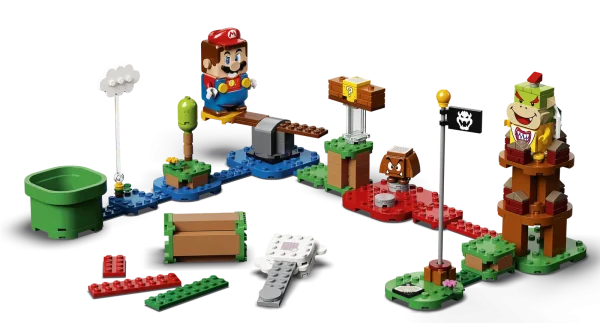 Kids can team up with their favorite character in the real world with this LEGO® Super Mario™ Adventures with Mario Starter Course (71360). The set features a LEGO Mario™ figure that gives instant expressive responses via the LCD screens and speaker. Players earn virtual coins moving LEGO Mario from the Start Pipe to the Goal Pole via spinning and cloud platforms, the ? Block, and super battles with the Goomba and Bowser Jr. toy figures. Rearrange the bricks to create new levels to master. Enhanced play A free LEGO Super Mario app is available for enhanced play with this gift toy for kids. It has zoom and rotate viewing tools to make building easier, suggests other creative ways to build and play, and is a safe forum to share ideas with friends. Mario unlimited! Great for solo play or group competitions, LEGO Super Mario sets bring a family-favorite character into the real world. This Starter Course and the Expansion Sets offer unlimited challenges and nurture problem-solving skills. The LEGO® Mario™ figure is powered by 2 x AAA batteries (not included), delivering a highly interactive in-game experience where players get instant feedback and rewards for creativity. Fans can begin exploring the fun-packed LEGO® Super Mario™ universe with this Adventures with Mario Starter Course (71360), featuring 7 action bricks for different interactions with the LEGO Mario™ figure. LEGO® Mario™ has color sensors, plus LCD screens in his eyes, mouth and belly to display over 100 different instant reactions to movement. Also included is a speaker that plays iconic sounds and music from the video game. In this super toy playset, LEGO® Mario™ collects virtual coins as he runs and jumps from the Start Pipe to the Goal Pole via LEGO bricks, cloud platforms, the ? Block and clashes with the Goomba figure and Bowser Jr. This 231-piece, collectible LEGO® toy playset makes a cool birthday or holiday gift for kids aged 6+ who can build and play their own way and learn to solve problems while having lots of creative fun. Rearrange the Starter Course and combine with LEGO® Super Mario™ Expansion Sets to create more challenging levels and games to play with and against friends. Kids will love the free LEGO® Super Mario™ app, which has building instructions, inspiration for fun, creative ways to play, and more. For a list of compatible Android and iOS devices, visit LEGO.com/devicecheck. Great for solo or group play, interactive LEGO® Super Mario™ toy building sets bring a family-favorite character to life in a unique way and offer unlimited creative challenges through expansion and rebuilding. Builders will not need a Super Star’s power to connect or pull apart LEGO® bricks! Ever since 1958 they have met the highest industry standards to ensure consistency and robust building. LEGO® building bricks and pieces are dropped, heated, crushed, twisted and analyzed in almost every way you can imagine to ensure that every LEGO set meets the highest global safety and quality standards. This set features Digital Building Instructions. Now it’s easy to follow the steps on your mobile device or download a PDF of the printed building guide. Click the Building Instructions button at the bottom of this page to find and download the instructions.