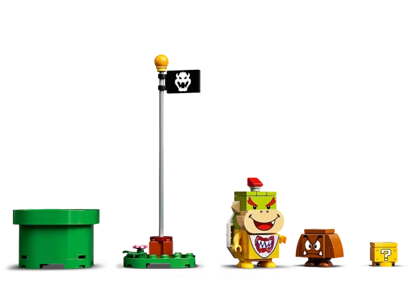 Kids can team up with their favorite character in the real world with this LEGO® Super Mario™ Adventures with Mario Starter Course (71360). The set features a LEGO Mario™ figure that gives instant expressive responses via the LCD screens and speaker. Players earn virtual coins moving LEGO Mario from the Start Pipe to the Goal Pole via spinning and cloud platforms, the ? Block, and super battles with the Goomba and Bowser Jr. toy figures. Rearrange the bricks to create new levels to master. Enhanced play A free LEGO Super Mario app is available for enhanced play with this gift toy for kids. It has zoom and rotate viewing tools to make building easier, suggests other creative ways to build and play, and is a safe forum to share ideas with friends. Mario unlimited! Great for solo play or group competitions, LEGO Super Mario sets bring a family-favorite character into the real world. This Starter Course and the Expansion Sets offer unlimited challenges and nurture problem-solving skills. The LEGO® Mario™ figure is powered by 2 x AAA batteries (not included), delivering a highly interactive in-game experience where players get instant feedback and rewards for creativity. Fans can begin exploring the fun-packed LEGO® Super Mario™ universe with this Adventures with Mario Starter Course (71360), featuring 7 action bricks for different interactions with the LEGO Mario™ figure. LEGO® Mario™ has color sensors, plus LCD screens in his eyes, mouth and belly to display over 100 different instant reactions to movement. Also included is a speaker that plays iconic sounds and music from the video game. In this super toy playset, LEGO® Mario™ collects virtual coins as he runs and jumps from the Start Pipe to the Goal Pole via LEGO bricks, cloud platforms, the ? Block and clashes with the Goomba figure and Bowser Jr. This 231-piece, collectible LEGO® toy playset makes a cool birthday or holiday gift for kids aged 6+ who can build and play their own way and learn to solve problems while having lots of creative fun. Rearrange the Starter Course and combine with LEGO® Super Mario™ Expansion Sets to create more challenging levels and games to play with and against friends. Kids will love the free LEGO® Super Mario™ app, which has building instructions, inspiration for fun, creative ways to play, and more. For a list of compatible Android and iOS devices, visit LEGO.com/devicecheck. Great for solo or group play, interactive LEGO® Super Mario™ toy building sets bring a family-favorite character to life in a unique way and offer unlimited creative challenges through expansion and rebuilding. Builders will not need a Super Star’s power to connect or pull apart LEGO® bricks! Ever since 1958 they have met the highest industry standards to ensure consistency and robust building. LEGO® building bricks and pieces are dropped, heated, crushed, twisted and analyzed in almost every way you can imagine to ensure that every LEGO set meets the highest global safety and quality standards. This set features Digital Building Instructions. Now it’s easy to follow the steps on your mobile device or download a PDF of the printed building guide. Click the Building Instructions button at the bottom of this page to find and download the instructions.