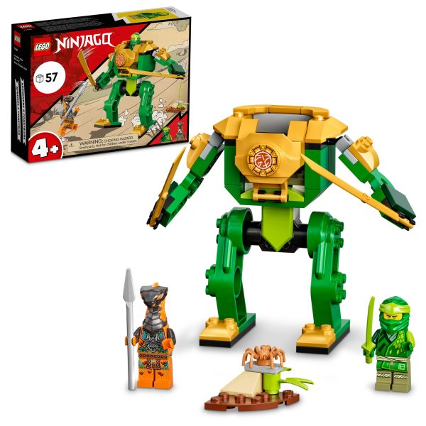 Lloyd’s Ninja Mech (71757) is the ideal playset to help kids aged 4 and up develop their building skills. It features a posable mech toy with a cockpit to carry the ninjas into battle, 2 large swords and 2 minifigures. Beginner LEGO® set inspires young kids to build This ninja playset has been specially designed to give kids aged 4 and up a brilliant build-and-play experience. Inside the box, each bag of bricks has a model and a character to build so kids can quickly get the action underway. There is also a Starter Brick to provide a partly constructed base to get kids building. Digital fun for all the family The playset comes with interactive digital building instructions to make the experience even more fun for little builders and their families. Available in the free LEGO Building Instructions app for use on smartphones and tablets, the zoom and rotate tools let young kids visualize the model as they construct it. They can save their progress at any point on the app. Beginner LEGO® set – Kids aged 4 and up have all they need to develop their building skills with this LEGO NINJAGO® Lloyd’s Ninja Mech (71757) playset 2 minifigures – Includes Lloyd with a sword and Boa Destructor with a long spear for young NINJAGO® fans to play out fun-filled clashes All-action mech toy – Kids can stage action-packed ninja adventures with this posable mech toy, which includes a Starter Brick to get the play underway quickly Treat for kids aged 4+ – This durable battle playset will keep little builders occupied for endless hours as they learn to build and play at the same time Display model – Lloyd’s Ninja Mech stands over 4 in. (11 cm) tall – the perfect size to display in a child’s bedroom between playtimes A quick build – Simple picture instructions mean kids will be carefully guided, step by step, through the building process Introduction to building with LEGO® bricks – 4+ playsets are a great way for youngsters to learn how to build, while allowing the rest of the family to share the fun Interactive digital building – Using the free LEGO® Building Instructions app, builders can zoom, rotate and visualize a digital version of their model on their smartphones and tablets High quality – For more than 6 decades, LEGO® bricks have been made to ensure they pull apart consistently every time. Ninja skills not needed Always in safe hands – LEGO® building bricks meet stringent global safety standards