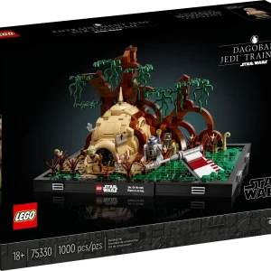 Focus, you must, to construct this LEGO® Star Wars™ Dagobah Jedi Training Diorama (75330). This brick-built display model is packed with instantly recognizable details from an iconic Star Wars: The Empire Strikes Back scene. Recreate Yoda’s hut in the swamps of Dagobah, and the wing of Luke Skywalker’s sunken X-wing. Add the LEGO minifigures of Yoda and Luke Skywalker, plus an R2-D2 LEGO droid figure (Luke and R2-D2 feature new-for-May-2022 decoration). To complete a nostalgic display piece, attach the plaque bearing Yoda’s words: “Do. Or do not. There is no try.” Step-by-step guide A great gift idea for fans of the classic Star Wars trilogy, the set includes clear building instructions so even LEGO newcomers can enjoy the fun, creative experience. Galaxy of joy It began a long time ago, in a galaxy far, far away. Now the saga continues in your own home with a collection of top-quality LEGO Star Wars sets for adults, including other buildable dioramas depicting memorable scenes. Detailed Dagobah Jedi Training Diorama (75330) – Channel the focus of Jedi Master Yoda as you recreate an iconic Star Wars: The Empire Strikes Back scene with LEGO® bricks 2 LEGO® Star Wars™ minifigures and a LEGO droid figure – Luke Skywalker and Yoda with his walking stick, plus R2-D2 to bring the buildable scene to life Made for display – Build Yoda’s hut on the planet Dagobah, plus the wing of Luke Skywalker’s X-wing sticking out of the swamp. Attach a plaque reading ‘Do. Or do not. There is no try’, as said by Yoda Build your collection – This set is part of a series of collectible LEGO® Star Wars™ build-to-display diorama models, each depicting a beloved Star Wars scene Gift idea – Treat yourself or give this 1,000-piece set as a holiday gift or birthday present to an adult Star Wars™ fan, passionate LEGO® builder or collector of LEGO Star Wars dioramas Brick-built Star Wars™ memorabilia designed to spark nostalgia – This diorama measures over 6 in. (16 cm) high, 11 in. (29 cm) wide and 6.5 in. (17 cm) deep Step-by-step guide – Are you a newcomer to LEGO® building sets? No problem. There are illustrated instructions in the box to help you build with the confidence of Jedi Master Yoda From a galaxy far, far away to your living room – LEGO® Star Wars™ sets for adults are designed for you, the discerning hobbyist who enjoys hands-on creative projects to relax and recharge Premium quality – Since 1958, LEGO® components have met rigorous industry standards to ensure they are consistent, compatible and connect securely Safety compliance – LEGO® bricks and pieces are dropped, heated, crushed, twisted and analyzed to make sure that they comply with strict global safety standards