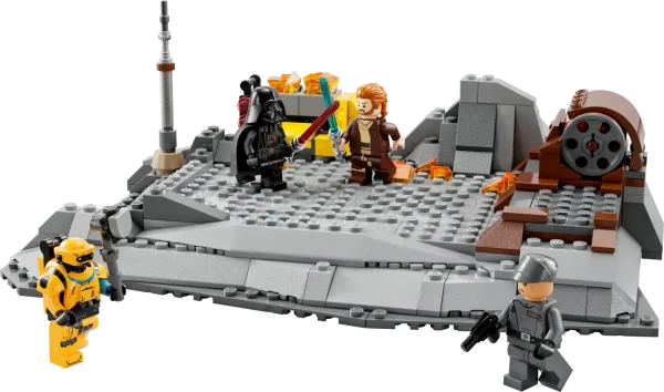 Relive a fiery battle between Obi-Wan Kenobi and Darth Vader with this LEGO® Star Wars™ (75334) buildable toy playset. It features a battlefield with 2 rotating battle platforms, a battlefield-splitting fire pop-up function and a mining cart that can be knocked over. There are also 4 LEGO minifigures included – Obi-Wan Kenobi and Darth Vader, each with lightsabers, Tala Durith and droid NED-B – to play out Star Wars: Obi-Wan Kenobi scenes. Unique Star Wars gift for ages 8 and up Thinking of buying this set as a gift for a Star Wars fan who is new to LEGO sets? No problem – step-by-step illustrated building instructions are included to guide them. Unlimited creative fun The LEGO Group has been recreating iconic starships, vehicles, locations and characters from the Star Wars universe since 1999. The LEGO Star Wars theme has become its most successful one, with a wide variety of cool buildable toys to delight people of all ages. Obi-Wan Kenobi vs. Darth Vader battle set (75334) – Recreate an epic lightsaber duel from Star Wars: Obi-Wan Kenobi with this action-packed LEGO® Star Wars™ buildable toy playset for kids 4 LEGO® minifigures – Obi-Wan Kenobi with a blue lightsaber, Darth Vader with a red lightsaber, Tala Durith with a blaster pistol and droid NED-B with a power hammer and backpack accessory element Play-inspiring features – 2 rotating battle platforms, a translucent stand for Obi-Wan Force-jumps, a fire pop-up function, an opening furnace and a mining cart that can be flipped over and detached Fun gift idea for ages 8 and up – Give this 408-piece building toy as a birthday or holiday gift to trendsetting kids who are into Star Wars: Obi-Wan Kenobi and love action play Brick-built battlefield – The battlefield measures over 3.5 in. (9 cm) high, 9 in. (24 cm) wide and 7.5 in. (19 cm) deep Step-by-step building instructions – Clear, illustrated instructions are included, so even Star Wars™ fans who are new to LEGO® sets can build with Jedi-like confidence Building toys for all ages – LEGO® Star Wars™ sets allow kids and adult fans to recreate memorable scenes and make up their own stories or simply display the buildable models Premium quality – LEGO® bricks meet strict quality standards, ensuring that they connect simply and securely Safety is a priority – LEGO® components are dropped, heated, crushed, twisted and carefully analyzed to make sure they comply with demanding global safety standards