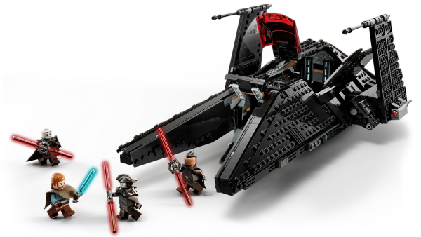 Kids can play out Jedi-hunting missions from Star Wars: Obi-Wan Kenobi with LEGO® Star Wars™ Inquisitor Transport Scythe (75336). This buildable toy starship has adjustable wings for flight and landing modes, 2 spring-loaded shooters and an access ramp. The cockpit opens for easy viewing of the detailed interior, which has 3 minifigure seats and storage clips for lightsabers. There are also LEGO minifigures of Ben Kenobi, the Grand Inquisitor, Reva (Third Sister) and the Fifth Brother with lightsaber weapons for creative role play. Digital building tools A cool Star Wars gift idea for trendsetting kids aged 9 and up, the set includes printed building instructions. And check out the LEGO Building Instructions app, which has zoom and rotate viewing tools to enhance the creative experience. Awesome construction toys The LEGO Group has been recreating starships, vehicles, locations and characters from the Star Wars universe since 1999, and there is a wide variety of sets to inspire fans of all ages. Detailed, brick-built model of The Inquisitor Transport Scythe (75336) – Star Wars: Obi-Wan Kenobi fans can play out dramatic battles between Imperial Inquisitors and Obi-Wan with this building toy 4 LEGO® Star Wars™ minifigures – Ben Kenobi with a blue lightsaber, plus the Grand Inquisitor, Reva (Third Sister) and the Fifth Brother, each with double-bladed red lightsabers Authentic features – The Inquisitor Transport Scythe has wings that fold up and down for landing or flight mode, 2 spring-loaded shooters and a fold-down access ramp at the front Easy access to the detailed interior – The top and sides of the cockpit open to reveal a pilot seat and 2 passenger seats for minifigures, plus storage clips for their lightsabers Gift idea for ages 9 and up – Give this 924-piece building toy as a birthday present or holiday gift to kids who are into Star Wars: Obi-Wan Kenobi or just love Star Wars™ starships For play and display – This buildable LEGO® Star Wars™ starship toy measures over 5.5 in. (14 cm) high, 14.5 in. (37 cm) long and 9.5 in. (24 cm) wide and can be displayed between playtime missions Printed and digital instructions – Find step-by-step illustrated instructions in the box and check out the LEGO® Building Instructions app for digital instructions, plus zoom and rotate viewing tools Building toys for all ages – LEGO® Star Wars™ sets allow kids and adult fans to recreate epic scenes, make up their own adventures or simply display the premium-quality buildable models Quality control – LEGO® bricks and pieces satisfy stringent quality standards, ensuring that they are compatible and connect consistently and securely Safety assurance – LEGO® components are thoroughly tested to make sure that they comply with stringent global safety standards