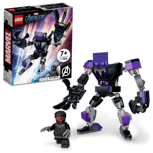 LEGO® Marvel Black Panther Mech Armor (76204) is a giant-sized treat for Black Panther fans aged 7 and up! This mighty play-and-display mech transforms the clawed Avenger into a supersized, Super-Hero warrior. Marvel action with a mighty mech Put mega Marvel adventures into kids’ hands. When they place the Black Panther minifigure into the cockpit of the Black Panther mech, its huge, movable arms, legs and crushing claws guarantee endless Super-Hero action as they battle bad guys, take on other mechs and recreate favorite Marvel movie scenes. And, when the day’s action is over, the Black Panther mech looks awesome on display in any kid’s room. Mechanical warrior – The LEGO® Marvel Black Panther Mech Armor (76204) is a fun treat for any young Super Hero Iconic Super Hero – Includes a Black Panther minifigure and a buildable Black Panther mech with fully jointed arms, legs and protruding claws Endless imaginative play – Kids put the Black Panther minifigure into the mech’s opening cockpit, then use the movable mech to battle bad guys and play out Super-Hero adventures of their own Treat for Marvel fans – This versatile mech can be given as a birthday, holiday or just-because gift to kids aged 7 and up Pick-up-and-play – Standing over 5.5 in. (15 cm) tall, this movable mech with jointed limbs is both posable and portable Collectible mechs – There are lots more LEGO® Marvel mechs for kids to collect and use to create their own multi-mech battles Quality guaranteed – LEGO® components fulfill stringent industry quality standards to ensure they are consistent, compatible and connect and pull apart easily every time Safety assured – LEGO® components are dropped, heated, crushed, twisted and analyzed to make sure they satisfy rigorous global safety standards