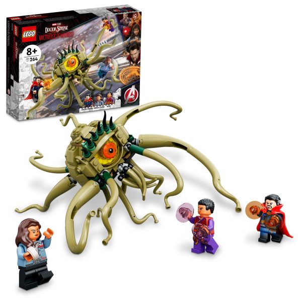 Grab LEGO® Marvel Gargantos Showdown (76205) before the green fiend inside gets its tentacles on you! Monster fun from Marvel Studios’ Doctor Strange in the Multiverse of Madness for kids aged 8 and up. Doctor Strange vs. the tentacled monster Anything can happen when a cast of Marvel Super Heroes encounter a massive, angry, one-eyed creature with long, green tentacles. This versatile set features 3 popular LEGO Marvel minifigures: Doctor Strange with a removable cape, Wong and America Chavez. The one-eyed, green monster has long, jointed limbs that allow kids to position and pose the creature for maximum effect. When the monster battle action is over for the day, the tentacled terror looks terrific displayed in kids’ rooms. The free LEGO Building Instructions app contains an additional digital guide which kids can use to zoom, rotate and visualize their model. There’s also a guided real-life building process that allows young builders to construct with confidence. Stand-out set – LEGO® Marvel Gargantos Showdown (76205) is a mega-monster, play-and-display set designed to take Marvel movie fans into a world of imaginative action and adventure Popular characters – Includes 3 minifigures: Doctor Strange with a removable cape, Wong and America Chavez; and a buildable monster with jointed tentacles Monster fun – The large, one-eyed creature has long, jointed tentacles which kids can position and pose as they play out endless imaginative adventures Gift for kids – Young Super Heroes and fans of cool monsters aged 8 and up are sure to love this amazing playset for their birthday, holiday or as a special treat Many ways to play – The set measures over 4.5 in. (12 cm) high, 12 in. (31 cm) wide and 10 in. (26 cm) deep, and combines with other LEGO® Marvel building toys for even more fun Additional in-app features – With the LEGO® Building Instructions app, kids can zoom, rotate and visualize a digital version of their model as they build Iconic sets – All LEGO® Marvel building toys provide young Super Heroes with premium-quality playsets designed to deliver endless imaginative play possibilities Quality guaranteed – LEGO® components fulfil stringent industry quality standards to ensure they are consistent, compatible and connect and pull apart perfectly every time Safety assured – LEGO® components are dropped, heated, crushed, twisted and analyzed to make sure they satisfy rigorous global safety standards