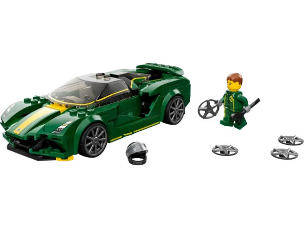 This LEGO® Speed Champions Lotus Evija (76907) captures the elegant simplicity and innovative design of the real-life all-electric hypercar. Perfect for kids and car enthusiasts of all ages, it provides an engaging building experience, is perfect for display and awesome for high-energy race action. Digital building instructions This collectible toy car includes printed and digital building instructions. Available in the free LEGO Building Instructions app for smartphones and tablets, the interactive digital guide comes with amazing zoom and rotate tools that allow you to visualize this model from all angles as you build. Recreating iconic vehicles LEGO Speed Champions playsets feature mini versions of the world’s leading and best-known vehicles. Perfect for display, these models are also great for exciting race action against others from the Speed Champions range. Recreate Britain’s first all-electric hypercar – LEGO® Speed Champions Lotus Evija (76907) replica model for car fans and kids who love imaginative play What’s in the box? – Everything you need to build a Lotus Evija replica model, plus a driver minifigure with a Lotus racing suit, crash helmet, wig and wrench Collect, play and display – Kids and car enthusiasts can explore the Lotus Evija’s innovative design as they build, before exhibiting the model or joining friends for Speed Champions racing action A gift for any occasion – This 247-piece LEGO® Speed Champions set can be given as a birthday, holiday or any-other-day gift for kids aged 8+ and those with a passion for high performance cars Packed with details – The Lotus Evija model measures over 1.5 in. (4cm) high, 6 in. (15cm) long and 2.5 in. (7cm) wide. Plenty of room for a 2-seat cockpit and lots of authentic detailing No batteries required – The racing action never stops with this toy hypercar playset. It’s powered by kids’ imaginations! Interactive digital building guide – Zoom, rotate and view this model from all angles as you build with the LEGO® Building Instructions app, available for smartphones and tablets Celebrating innovation and design – LEGO® Speed Champions sets give kids and car fans the chance to explore the world’s most iconic vehicles Putting quality in focus – LEGO® components meet strict industry standards to ensure they’re consistent, compatible and fun to build with – it’s been that way since 1958 Tested for safety – All LEGO® building toys are thoroughly tested to ensure every playset meets strict safety standards