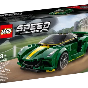 This LEGO® Speed Champions Lotus Evija (76907) captures the elegant simplicity and innovative design of the real-life all-electric hypercar. Perfect for kids and car enthusiasts of all ages, it provides an engaging building experience, is perfect for display and awesome for high-energy race action. Digital building instructions This collectible toy car includes printed and digital building instructions. Available in the free LEGO Building Instructions app for smartphones and tablets, the interactive digital guide comes with amazing zoom and rotate tools that allow you to visualize this model from all angles as you build. Recreating iconic vehicles LEGO Speed Champions playsets feature mini versions of the world’s leading and best-known vehicles. Perfect for display, these models are also great for exciting race action against others from the Speed Champions range. Recreate Britain’s first all-electric hypercar – LEGO® Speed Champions Lotus Evija (76907) replica model for car fans and kids who love imaginative play What’s in the box? – Everything you need to build a Lotus Evija replica model, plus a driver minifigure with a Lotus racing suit, crash helmet, wig and wrench Collect, play and display – Kids and car enthusiasts can explore the Lotus Evija’s innovative design as they build, before exhibiting the model or joining friends for Speed Champions racing action A gift for any occasion – This 247-piece LEGO® Speed Champions set can be given as a birthday, holiday or any-other-day gift for kids aged 8+ and those with a passion for high performance cars Packed with details – The Lotus Evija model measures over 1.5 in. (4cm) high, 6 in. (15cm) long and 2.5 in. (7cm) wide. Plenty of room for a 2-seat cockpit and lots of authentic detailing No batteries required – The racing action never stops with this toy hypercar playset. It’s powered by kids’ imaginations! Interactive digital building guide – Zoom, rotate and view this model from all angles as you build with the LEGO® Building Instructions app, available for smartphones and tablets Celebrating innovation and design – LEGO® Speed Champions sets give kids and car fans the chance to explore the world’s most iconic vehicles Putting quality in focus – LEGO® components meet strict industry standards to ensure they’re consistent, compatible and fun to build with – it’s been that way since 1958 Tested for safety – All LEGO® building toys are thoroughly tested to ensure every playset meets strict safety standards