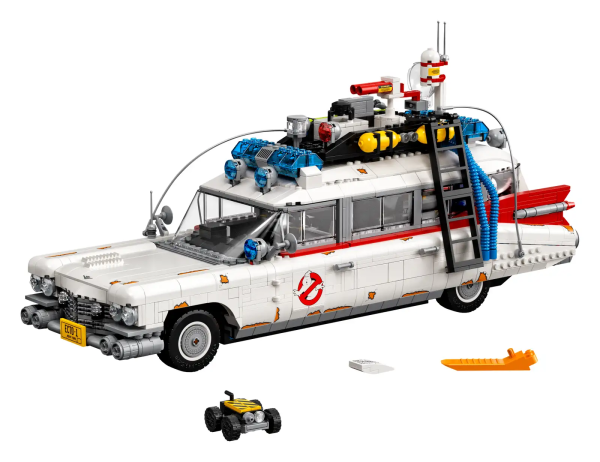 If you’re a Ghostbusters™ fan, we’ve got just the thing for you – the LEGO® Ghostbusters ECTO-1! Bust the stress out of everyday life and indulge in some quality me time as you build a LEGO version of the converted 1959 Cadillac Miller-Meteor ambulance from the Ghostbusters movies. Spookily good details Based on the Ghostbusters: Afterlife movie version, this ECTO-1 model features working steering, a trapdoor, ghost trap, an extending rear gunner seat, proton pack and cool details from the original car such as the iconic Ghostbusters logo. A building project for you You don’t need a collection of LEGO sets to enjoy this buildable model car kit. You just need some table space and maybe some Ghostbusters tunes playing in the background. This LEGO car set is part of a collection of inspiring LEGO building kits for adults who love great design. It also makes a great Ghostbusters gift for yourself or the model car builder in your life who’s looking for their next project. This is the ultimate ECTO-1 building kit for fans of LEGO® bricks and Ghostbusters™ looking to build their next model car or simply relax with an immersive hands-on hobby project. This is no Ghostbusters™ toy. It’s a car kit for adults with working steering, trapdoor with ghost trap, an extending gunner seat, plus a moving ghost sniffer and other paranormal detection equipment. Are you all about the details? With pieces like a curved windshield, modular steering wheel and brick with Ghostbusters™ deco, this authentically detailed set will look great in your home or office. Ideal for Ghostbusters™ fans and LEGO® lovers alike, this ECTO-1 model car gives hours of enjoyment and a building experience that will appeal to adults. It makes a great gift for anyone who’d love a model car to build. Measuring over 8” (22.5cm) high, 18” (47cm) long and 6” (16.5cm) wide, ECTO-1 is packed with authentic details that you’ll be proud to display. You don’t need batteries to enjoy this buildable model – it’s powered by pure ectoplasm (only joking). As well as a step-by-step guide to building the model, the coffee table-style instructions include design details and the story of ECTO-1 (English language only. Download other languages at LEGO.com/ecto-1-book). Part of a series of inspiring LEGO® building sets designed for LEGO building fans, and hobbyists who love beautiful design and elegant architecture. LEGO® building bricks meet the highest industry standards, which ensures they are consistent, compatible and connect and pull apart easily every time – it’s been that way since 1958. LEGO® bricks and pieces are rigorously tested to ensure that every building set meets the highest safety and quality standards, so you can be sure that this souvenir model is as robust as it is beautiful.