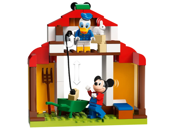 Support kids’ passions with this LEGO® ǀ Disney Mickey and Friends Mickey Mouse & Donald Duck’s Farm (10775) set, packed with developmental activities to boost concentration, problem-solving skills and encourage resilience. The set features a barn, tractor and animals (including a minifigure-ridable horse and 1st ever LEGO System sheep). Made for play This LEGO 4+ buildable farm toy contains 2 Starter Brick elements to kick-start construction and ensure children have a good build-and-play experience. Each bag of bricks contains a complete model that kids can build quickly to get the play started fast! Creative family fun 4+ sets are the perfect way for adults to share the building fun with kids. This set comes with simple picture instructions – perfect for kids just learning to read. It also has Instructions PLUS, available on the free LEGO Building Instructions app, where children can clearly see the building process and save their progress to jump back into the build any time. The immersive LEGO® ǀ Disney Mickey Mouse & Donald Duck’s Farm (10775) set offers youngsters a fun set packed with nurturing role-play and building skills growth as they take care of all the animals. A perfect gift for kids aged 4+ who want to set trends at the playground! Surprise a child with this creative present that teaches construction skills, encourages imagination and entertains for hours. Loads of details for extended play. The set has a barn and tractor with Starter Brick elements, to help get the building going so there’s more time for fun, plus 2 minifigures and 4 animal figures! This LEGO® ǀ Disney set is full of functions and accessories, including a winch function on the barn and a buildable chicken coop toy, plus tools, fruits and vegetables and an egg for role-play fun. The substantial set includes a barn measuring over 5 in. (13 cm) high and 4.5 in. (12 cm) wide. Because it’s compatible with other LEGO® bricks, it can be added to as kids’ building skills grow. Give young builders a great experience with simple picture instructions, meaning no barrier to building even for kids just learning to read, plus zoom and save modes in digital Instructions PLUS! 4+ sets provide a fun way for youngsters to learn to build, while growing their confidence with easy building steps. They let kids and grown-ups discover the joy of building and playing together. LEGO® components meet strict industry quality standards to ensure they are easy for little fingers to pick up and build with, time and time again – it’s been that way since 1958. LEGO® bricks and pieces are tested in almost every way imaginable to make sure they meet stringent safety standards.