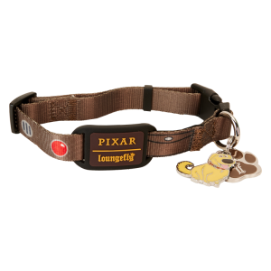 Teach your dog a new trick with the Loungefly Disney-Pixar Up 15th Anniversary Dug Collar! Inspired by the collar that allows Dug to communicate with humans, this accessory shows buttons, dials, and speakers along its printed nylon strap. The signature Loungefly plaque accompanies a crown on the collar’s buckle, and enamel charms shaped like a pawprint and Dug appear on the leash hook. Whether you’re roaming the neighborhood or touring Paradise Falls, this accessory adds stylish flair to your pet’s next big adventure. The Loungefly Disney-Pixar Up 15th Anniversary Dug Collar is made with durable nylon material and features printed details. Collar adjusts for safety/fit and includes shiny silver hardware. This collar is an officially licensed Disney-Pixar product. Collar dimensions: (Small) 0.5”W, Neck: 9”-13”; (Medium) 0.75”W, Neck: 13”-20”; (Large) 1”W, Neck: 18”-29”