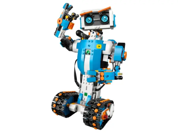 Bring your LEGO® creations to life with the new LEGO BOOST Creative Toolbox—a fun and easy way for your 7+ builder to learn the basics of coding, engineering and robotics. Simply choose one of the 5 models available with the BOOST set, download the free, easy-to-use app and you’re ready to go! Choose between Vernie the Robot—a moving, talking robot; the M.T.R.4 (Multi-Tooled Rover 4)—a robust, versatile rover with 4 different tool attachments including a spring-loaded shooter; the Guitar4000—a musical instrument with pitch bend and sound effects; Frankie the Cat—an interactive robot pet that plays, purrs and expresses its mood; or the AutoBuilder—an automated production line that really builds miniature LEGO models! Then bring your creation to life with the app’s intuitive, icon-based coding interface and complete an array of exciting activities designed for each model. With LEGO BOOST, children learn about loops and variables, improve STEM and creative-problem solving skills and develop their imagination as they toggle between guided and open-ended play. The more activities you complete, the more coding blocks you unlock! The LEGO BOOST app is available for selected iOS, Android and Kindle smart devices. Please go to LEGO.com/device-guide for a list of all compatible devices. The app offers regular updates with new challenges and coding options designed to encourage social play. Includes a LEGO® Motorized Hub, additional Motor and a Color & Distance Sensor, plus more than 840 LEGO pieces for building and rebuilding any of 5 multifunctional models. Code Vernie the Robot to dance, shoot the target, beatbox, use his hockey stick or even play a game. Build the M.T.R.4 (Multi-Tooled Rover 4) and choose from a selection of tools and customization attachments to complete missions or battle against other rovers. Learn how to play a song and rock out with the Guitar4000. Look after your own pet with Frankie the Cat. Be sure to feed it the right food, or it might get upset! Construct, code and operate the AutoBuilder to produce real miniature LEGO® models. Build and code robots and models, and complete over 60 exciting activities included in the LEGO® BOOST App. Building instructions for all 5 models are only available with the free LEGO BOOST app, available for selected iOS, Android and Kindle smart devices. The app offers regular updates that include new challenges and coding options, and encourages social play. Real coding transformed into an intuitive and easy to use drag-and-drop coding interface, suitable for all aged 7+. Learn about loops and variables, and develop your STEM skills, creative-problem solving and imagination by toggling between guided and open-ended play. Step-by-step challenges suitable for starting levels that help you progress and increase your coding skills. Combine with the LEGO® City 60194 Arctic Scout Truck to control and drive the vehicle! Use the LEGO BOOST app to operate the forklift, examine samples with the color sensor, help the whale back into the water and much more, for an interactive experience like never before! Combine with LEGO® NINJAGO® 70652 Stormbringer and set the Lightning Dragon free! Use the LEGO BOOST app to control the fearsome beast, fire the shooters, create a color-sensing ejector seat and much more! This product requires batteries (not included). Go to LEGO.com/device-guide for a list of compatible devices. This set features Digital Building Instructions. Now it’s easy to follow the steps on your mobile device or download a PDF of the printed building guide. Click the Building Instructions button at the bottom of this page to find and download the instructions.