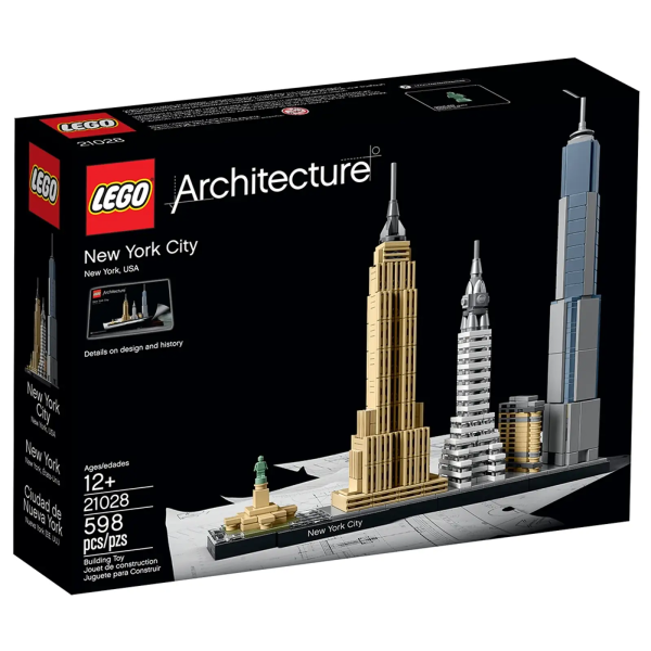 Celebrate the architectural diversity of New York City with this detailed LEGO® brick model. The LEGO Architecture Skyline Collection offers models suitable for display in the home and office, and has been developed for all with an interest in travel, architectural culture, history and design. Each set is scaled to give an accurate representation of the comparative size of each structure, with true-to-life color depiction. This set features the Flatiron Building, Chrysler Building™, Empire State Building, One World Trade Center and the Statue of Liberty, and is finished with a decorative “New York City” nameplate. Build a detailed model of the New York City Skyline, including the Statue of Liberty! Model features the Flatiron Building, Chrysler Building, Empire State Building, and the One World Trade Center Includes collectible booklet containing information about the design, architecture and history of the building LEGO Architecture building toys are compatible with all LEGO construction sets for creative building New York City Skyline measures 10 inches high, 9 inches wide, and 1 inch deep 598 pieces – For boys and girls over the age of 12 years old