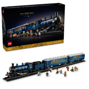 Hark back to the golden age of train travel as you build this stunning LEGO® Ideas display model (21344) of the Orient Express. An ideal gift for lovers of trains, travel and history, it features brick-built versions of the locomotive, tender, dining-car and sleeping-car, plus train tracks. Removable roofs allow easy viewing of the many authentic interior details of the dining-car and sleeping-car, including the inlaid panels and a mirror effect above the bed in the sleeping-car’s first-class room. All aboard! There are also 8 LEGO minifigures, including a railway station manager, duchess and a film director (based on the fan designer who created this set!). Find instructions in the box and on the LEGO Builder app to guide you through every step of the immersive creative experience. Building sets for adults Welcome to your zone. LEGO Sets for Adults is a carefully curated collection of top-quality models. Whatever your passion, there is a building project waiting for you. LEGO® Ideas The Orient Express Train (21344) – Embark on a creative journey to capture the vintage glamour and rich history of the Orient Express steam train in a detailed, buildable display model Includes 8 LEGO® minifigures – A duchess, conductor, train driver, waiter, railway station manager, scientist, writer and film director, plus assorted accessories and a buildable baggage cart Your carriage awaits – The tender, dining-car (voiture-restaurant) and sleeping-car (voiture-lits), each with removable roofs to view the interiors, and the locomotive, plus train tracks Authentic details – Inlaid panels and a mirror effect above the bed in the sleeping-car’s first-class room, an OE backgammon board, exterior decoration displaying the Paris–Istanbul route, and more Gift idea for adults – Treat yourself or give this 2,540-piece Orient Express steam train building set as a birthday present or holiday gift to train enthusiasts or lovers of travel and history Build and display – This collectible train model measures over 4.5 in. (12 cm) high, 46 in. (116 cm) long and 3 in. (8 cm) wide Rich history – Includes an illustrated booklet featuring the story of the Orient Express and interviews with the set’s fan designer and LEGO® designers, plus step-by-step building instructions The LEGO® fans’ choice – This collectible building set for adults is one of a diverse range of LEGO Ideas sets, each created by a fan designer, voted for by LEGO fans and produced by the LEGO Group Premium quality – LEGO® bricks satisfy rigorous industry quality standards to ensure that they connect simply and securely Safety assurance – LEGO® components are dropped, heated, crushed, twisted and carefully analyzed to make sure that they comply with strict global safety standards