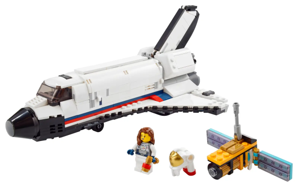 Kids will be thrilled to play out exciting space action with this LEGO® Creator 3in1 Space Shuttle Adventure (31117) building toy. It features a cockpit with a control panel and opening cargo doors that store an extendable arm with a satellite, plus retractable wheels, to inspire incredible roleplay. LEGO toys to enchant young builders Passionate space fans can enjoy 3 different build-and-play experiences with this LEGO Creator 3in1 toy set. They can build a Space Shuttle, then rebuild it into a rocket toy or lunar lander. The space toy set also comes with a cool astronaut minifigure, which can travel in all 3 space vehicles. Fun lasts longer with 3in1 LEGO sets LEGO Creator 3in1 playsets offer a world of possibilities with 3 different models to create in every box! Kids will be enthralled as they build, rebuild and build again! Creator 3in1 sets kick-start imaginative play with an impressive range of models, including fast cars, cool animals and fun-filled buildings. The LEGO® Creator 3in1 Space Shuttle Adventure (31117) toy set inspires incredible role-play action featuring 3 models in 1 – a Space Shuttle, rocket toy and lunar lander. Includes a new-for-2021 astronaut minifigure with a helmet and a multi-tool. The space explorer can travel in all 3 space vehicles to add an extra dimension to kids’ playtime. Creative youngsters can enjoy interstellar fun by choosing to fly a shuttle into space, blast off in a rocket toy or explore faraway planets ina 4-legged lunar lander. This space toy set makes the perfect gift for kids aged 8 and up who get excited about playing among the stars with awesome LEGO® toys. Measuring over 4 in. (12 cm) high, 11 in. (28 cm) long and 7 in. (19 cm) wide, the Space Shuttle toy is the perfect size to play with at home or to take to a friend’s house. The Shuttle features an extendable arm with a satellite and retractable wheels, while the rocket has cool engine details and the lunar lander has a detachable ascent module. Look out for other great new-for-2021 LEGO® Creator 3in1 sets including Ferris Wheel (31119) and Medieval Castle (31120). LEGO® Creator 3in1 sets let kids enjoy countless hours of immersive fun as they create action-packed stories around the 3 different models in every box. For more than 6 decades LEGO® building bricks have been made from high-quality materials to ensure they consistently connect and pull apart every time. LEGO® building bricks meet stringent global safety standards.