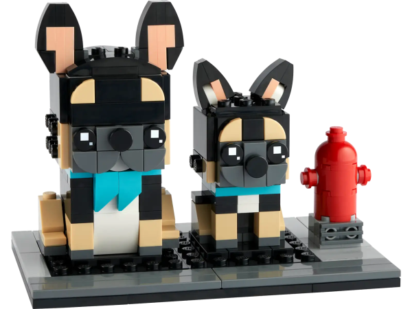 Animal lovers will be excited to build and play with this LEGO® BrickHeadz™ French Bulldog (40544). The adorable French Bulldog and puppy models are both wearing supercute blue scarves and sitting next to a buildable red fire hydrant. Kids aged 8 and up can display them in their bedrooms on a baseplate or detach them to play out fun adventures. French Bulldog (40544) and puppy in LEGO® BrickHeadz™ form – Two buildable models let kids aged 8 and up enjoy fun pet action A treat for kids – A quick building experience for animal fans who will be guided through the process with step-by-step instructions Ideal for play and display – The dogs stand over 3.5 in. (9 cm) tall and kids can show them off on the baseplate or detach them to play out exciting stories