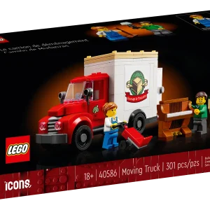 Introducing the LEGO® Icons Moving Truck (40586) building set, an immersive project for adults that’s sure to deliver hours of enjoyment. The set includes 2 LEGO minifigure movers who are on their way to deliver furniture to a jazz club. You can switch the minifigures’ expressions to tell fun stories, and the van has a removable roof and opening doors so you can fit all the accessories – including a jukebox and a piano – inside. Display your model as an eye-catching addition to any office or home. Build a moving truck – A detailed moving truck that features a removable roof and opening doors; everything included in the set fits inside the truck Meet the characters – The set comes with 2 LEGO® minifigure movers and furniture including a jukebox, piano and dresser Dimensions – This product measures over 4 in. (9 cm) high, 2 in. (5 cm) long and 6 in. (15 cm) wide