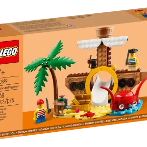 Inspire imaginative play for kids aged 7 and up as they have fun building this sweet LEGO® Pirate Ship Playground (40589). The pirate ship comes with a slide, a water cannon, 2 kid minifigures, a palm tree, a rotating octopus and other fun pirate-themed details. This set makes a great gift to celebrate Children’s Day or any other occasion. Creative play for kids – Give your little shipmates a fun building set with this LEGO® Pirate Ship Playground (40589) set for kids aged 7 and up. Makes a gift idea for Children’s Day Pirate-themed features – The build includes a slide, a water cannon, 2 kid minifigures, a palm tree, a rotating octopus and other fun features Dimensions – The model measures over 4 in. (12 cm) high, 9 in. (25 cm) wide and 5 in. (14 cm) deep