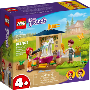 Treat little animal-lovers to some LEGO® Friends fun with the Pony-Washing Stable (41696). Filled with fun features – The set comes with LEGO® Friends characters Mia and Daniel, a pony toy, a turntable for it to stand on, a butterfly, apple, grooming elements and a drinking trough An anytime treat for little horse-lovers – This LEGO® Friends stable set makes a fun birthday, holiday or any-other-day gift for kids aged 4 and up who love imaginative play A neat treat – The pony stable toy measures over 3.5 in. (8 cm) high, 5 in. (13 cm) wide and 2 in. (7 cm) deep so takes up little room while out on display Farm animal toy includes fun, interactive digital building instructions All LEGO® Sets are rigorously tested to satisfy child-safety standards