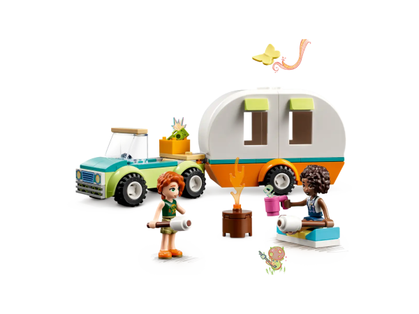 Introduce kids aged 4+ to the fun of camping with this LEGO® Friends Holiday Camping Trip (41726) set. Young builders can help nature-loving Autumn and city-girl Aliya drive the car and camper to the perfect spot in Heartlake City forest. The removable roof lets kids explore the camper van’s interior and the set comes with lots of accessories. Kids can role-play nature-spotting and pretend to take photos of the rare butterfly with the camera before toasting marshmallows on the campfire. Inspiring new builders This LEGO set for kids aged 4+ comes with a Starter Brick – a sturdy base that helps kids enjoy a fun building experience. Let the LEGO Builder app guide you and your child on an easy and intuitive building adventure. Zoom in and rotate models in 3D, save sets and track your progress. Welcome to the next generation of Heartlake City Kids make friends and discover exciting locations in the LEGO Friends universe, where they can enjoy creative play and act out real-life adventures. Camping fun for kids aged 4+ – Introduce kids to the world of LEGO® building with this LEGO Friends Holiday Camping Trip (41726) building toy set, featuring a camper van with an attachable car Includes 2 mini-dolls – This fun camping gift comes with 2 LEGO® Friends characters, nature-loving Autumn and city-girl Aliya, and includes a buildable camper van with a removable roof Encourage creative play – This LEGO® Friends camping set comes with accessories including a camera, campfire and marshmallows, so kids can act out different stories each time they play A gift to feed their imagination – Looking for fun camping gifts for kids? This LEGO® Friends toy set makes a fun reward or gift for kids aged 4 and up who love camping and nature Designed for little hands – This LEGO® Friends toy measures over 2.5 in. (7 cm) high, 7.5 in. (19 cm) long and 2.5 in. (6 cm) wide Inspiring young builders – This set includes a Starter Brick and ‘quick-start’ elements to help young builders get off to a great start as they learn new building skills Intuitive instructions – The LEGO® Builder app guides you and your child on an intuitive building adventure with tools that let you zoom in and rotate models in 3D, save sets and track progress A new generation of Heartlake City – In January 2023, the LEGO® Friends universe expanded to introduce new characters and new locations to inspire more role-play adventures Quality first – All LEGO® components meet strict industry standards to ensure they are consistent, compatible and easy to build with Safety in mind – LEGO® Friends bricks and pieces are dropped, heated, crushed, twisted and analyzed to make sure they meet stringent global safety standards