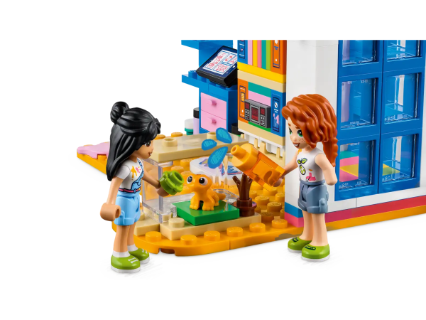 Art-loving kids aged 6+ have lots to discover in this LEGO® Friends Liann's Room (41739) building toy set with its art desk, window nook and hidden bed. They'll love exploring the friendship between energetic Liann and easygoing Autumn. Imaginative play is easy as kids pretend to paint a picture of Liann's pet gecko, Popcorn. The set has lots of accessories to inspire creativity with art studio materials including paint tubes, palettes and easels. There are also toy donuts, cups, comic books, askateboard, cell phone, pen and a terrarium for Popcorn the gecko. A fun building experience Give your youngster an easy and intuitive building adventure with the LEGO Builder app. Here they can zoom in and rotate models in 3D, save sets and track their progress. A new generation of Heartlake City Kids can make friends, discover exciting locations and act out real-life adventures in the LEGO Friends universe. Creative play for kids aged 6+ – Kids can build a bedroom art studio and get creative with artistic Liann and animal lover Autumn with this LEGO® Friends Liann's Room (41739) playset Includes 2 mini-dolls – The toy set comes with LEGO® Friends mini-dolls Liann and Autumn plus a Popcorn the pet gecko character Art studio accessories – This toy set includes pretend art studio materials with paint tubes, palettes and easels, plus donuts, comic books, a skateboard and a terrarium for Popcorn the gecko A treat for kids who love art – Looking for a new toy or gift? Give this set as a gift for kids aged 6+ who love drawing and painting Sized for role play – This toy set measures over 3 in. (8 cm) high, 5 in. (13 cm) wide and 3.5 in. (9 cm) deep Intuitive instructions – The LEGO® Builder app guides you and your child on an intuitive building adventure with tools that let you zoom in and rotate models in 3D, save sets and track progress A new generation of Heartlake City – In January 2023, the LEGO® Friends universe expanded to introduce new characters and new locations to inspire more role-play adventures Quality in mind – All LEGO® components meet strict industry standards to ensure they are consistent, compatible and easy to build with Safety first – LEGO® Friends bricks and pieces are dropped, heated, crushed, twisted and analyzed to make sure they meet stringent global safety standards