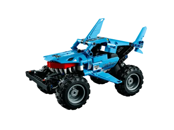 Discover an authentic replica of a Monster Jam™ fan favorite with this LEGO® Technic™ Megalodon™ (42134) pull-back truck building set for kids aged 7+. With true-to-life graphics and colors, this truck is packed with details for kids to discover. The pull-back action makes playtime exciting as kids race their truck and perform cool tricks. The fins move as the monster truck toy powers along, while the realistic shark teeth and large tires add extra realism for hours of fun. Action-packed 2-in-1 toy When it’s time for a new challenge, this 2-in-1 toy truck rebuilds into a lusca Low Racer vehicle. Inspired by the mythical sea monster, this low rider car toy combines a shark and a squid to create a fearsome vehicle, complete with pull-back action for fast-paced play. Inspiring the engineers of tomorrow With vehicles that look and function like the real thing, LEGO Technic buildable models offer a fun introduction to engineering and mechanics for young LEGO fans. Exciting monster truck build – Kids will love building and racing this LEGO® Technic™ Monster Jam™ Megalodon™ 42134 toy truck. With pull-back action, this 2-in-1 toy offers hours of immersive play Interactive play – Use the pull-back feature to send the truck racing along before recreating cool monster truck tricks 2-in-1 toy – The fun goes on as kids can rebuild their truck into a lusca Low Racer low rider car toy, inspired by another legendary sea monster Ideal for boys and girls aged 7+ – A great introduction to building and engineering for young monster truck fans. Makes a great birthday gift for Monster Jam™ fans A mighty model – The Megalodon™ truck measures over 5 in. (13 cm) high, 9 in. (24 cm) long and 5 in. (13 cm) wide, making this buildable model perfect for creative play Authentic details – Just like the real-life Monster Jam™ Megalodon™, this LEGO® Technic™ toy version features the distinctive shark teeth, plus fins that move as the vehicle powers along Stickers included – Kids will love adding the sticker graphics to recreate the striking looks of the Monster Jam™ Megalodon™ shark truck Inspire future engineers – The LEGO® Technic™ universe offers advanced building sets for LEGO fans who are ready for their next building challenge Quality materials – LEGO® Technic™ components meet strict industry standards so you can be sure they are consistent, compatible and connect reliably every time Always safe – LEGO® Technic™ components are tested to the max to make sure they meet strict global safety standards