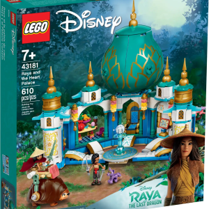 Adventure awaits Disney fans with this LEGO® ǀ Disney Raya and the Heart Palace (43181) set. The set comes with printed building instructions and digital Instructions PLUS! Using the LEGO Building Instructions app, the guided, real-life building process leaves even younger builders feeling like real master builders… awesome! Appealing building details The buildable palace has 6 different rooms to explore, including a throne room, treasure room and a hidden room behind a revolving wall. The 2 side towers open and can hold Raya’s and Namaari’s weapons. The central tower opens to reveal a bedroom, with portraits of Raya’s friends. Exciting adventures Kids can dive into playing with 2 mini-doll figures from Disney’s Raya and the Last Dragon – Raya and Namaari – plus Tuk Tuk and Namaari’s Serlot LEGO figures. The set makes a unique holiday gift and can be combined with LEGO ǀ Disney Raya and Sisu Dragon (43184) to create an ultimate Heart Palace construction toy set for the best role-play fun. Surprise a great kid with this different and unique LEGO® ǀ Disney Raya and the Heart Palace (43181) set. Packed with features and accessories, this fun set inspires imaginative role play. This set, based on the new movie Disney’s Raya and the Last Dragon, has a palace with 6 rooms and 2 towers, Raya and Namaari mini-doll figures, plus Tuk Tuk and Namaari’s Serlot LEGO® figures. The palace has a revolving wall with a secret room, a large treasure chest and opening central and side towers. Combine with the LEGO® ǀ Disney Raya and Sisu Dragon (43184) set for a real wow factor. Disney’s Raya and the Last Dragon fans will adore this buildable toy with its details and fun accessories. The functions and story starters help make this a great on-trend gift for children aged 7+. A buildable toy model full of details. The palace measures over 9.5 in. (24 cm) high, 11 in. (28 cm) wide and 6 in. (16 cm) deep and is designed to be built and played with alone or with friends. The set is great for play and will look good on display. Kids can build the set, take a picture and then share their very first LEGO® ǀ Disney Raya and the Last Dragon Heart Palace with friends! Printed building instructions are great, but digital Instructions PLUS are AWESOME! Using the LEGO® Building Instructions app, even younger builders can zoom in on and visualize models as they build. Immerse kids in the fantasy and adventure of Disney’s Raya and the Last Dragon with this creative LEGO® ǀ Disney set. Children can play out exciting adventures with Disney’s Raya and her friends! LEGO® components meet stringent industry standards to ensure they are consistent, compatible and connect and pull apart reliably every time – it’s been that way since 1958. LEGO® components are dropped, heated, crushed, twisted and analyzed to make sure they meet strict global safety standards.