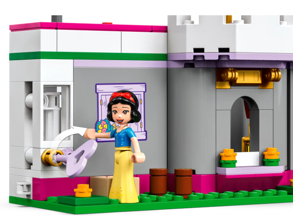 Kids and Disney fans aged 6+ enjoy unlimited play possibilities in this LEGO® ǀ Disney Princess™ Ultimate Adventure Castle (43205) set, featuring a buildable toy castle, 5 mini-doll figures and 5 LEGO animal figures, plus interactive digital building instructions to make the building extra fun. Available in the free LEGO Building Instructions app, the intuitive tools help kids visualize the real model as they build. Ultimate castle This detailed set boosts children’s confidence as they build it, then sparks imagination and creativity as they role-play stories of their own. This set is designed to be played with solo or as part of a playdate with friends, and it combines with other LEGO ǀ Disney Princess sets (sold separately). Beloved characters and friends This set keeps kids playing for hours with Disney’s Ariel, Moana, Rapunzel, Snow White and Tiana mini-doll figures, plus Marcel, Pascal, Pua, Sebastian and a bird LEGO animal figures. It’s an impressive gift for any Disney Princess fan. Creative play – Give any Disney fan aged 6+ a gift full of features, rooms, functions and accessories to drive role play in this fun LEGO® ǀ Disney Princess™ Ultimate Adventure Castle (43205) set What’s in the box? – This 698-piece set features an opening, lockable castle with 4 levels, 5 bedrooms, a celebration cake, an animal playground and a key, plus accessories to spark endless adventures Iconic characters – Featuring Disney’s Ariel, Moana, Rapunzel, Snow White and Tiana mini-doll figures, plus 5 LEGO® animal figures, this set is designed for endless imaginative adventures Gift for ages 6+ – Kids will love this castle set full of play possibilities. With many rooms and areas to explore, this buildable toy will wow any Disney Princess fan Details to spark play – This set is designed for extended play sessions. The open castle measures over 14 in. (36 cm) high, 21 in. (53 cm) wide and 3.5 in. (9 cm) deep and looks great on display Interactive digital building – Using the LEGO® Building Instructions app, builders can zoom, rotate and visualize a digital version of their model as they build Boost life skills – With a detailed castle build and mini-doll figures, this Disney Princess construction set encourages open creative play that helps boost important life skills with fun Uncompromising quality – Ever since 1958, LEGO® components have met stringent industry standards to ensure they connect consistently Safety first – LEGO® components are dropped, heated, crushed, twisted and analyzed to make sure this LEGO ǀ Disney Princess™ set meets rigorous global safety standards